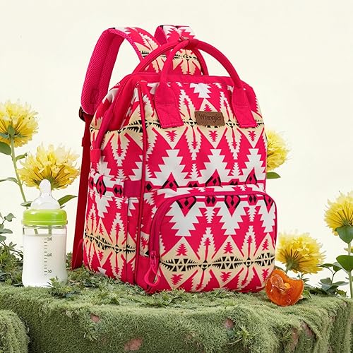 Miniatura 5 de Montana West Wrangler Callie - Mochila para pañales con correas para cochecito, patrón occidental, bolsa de viaje multifunción para bebé