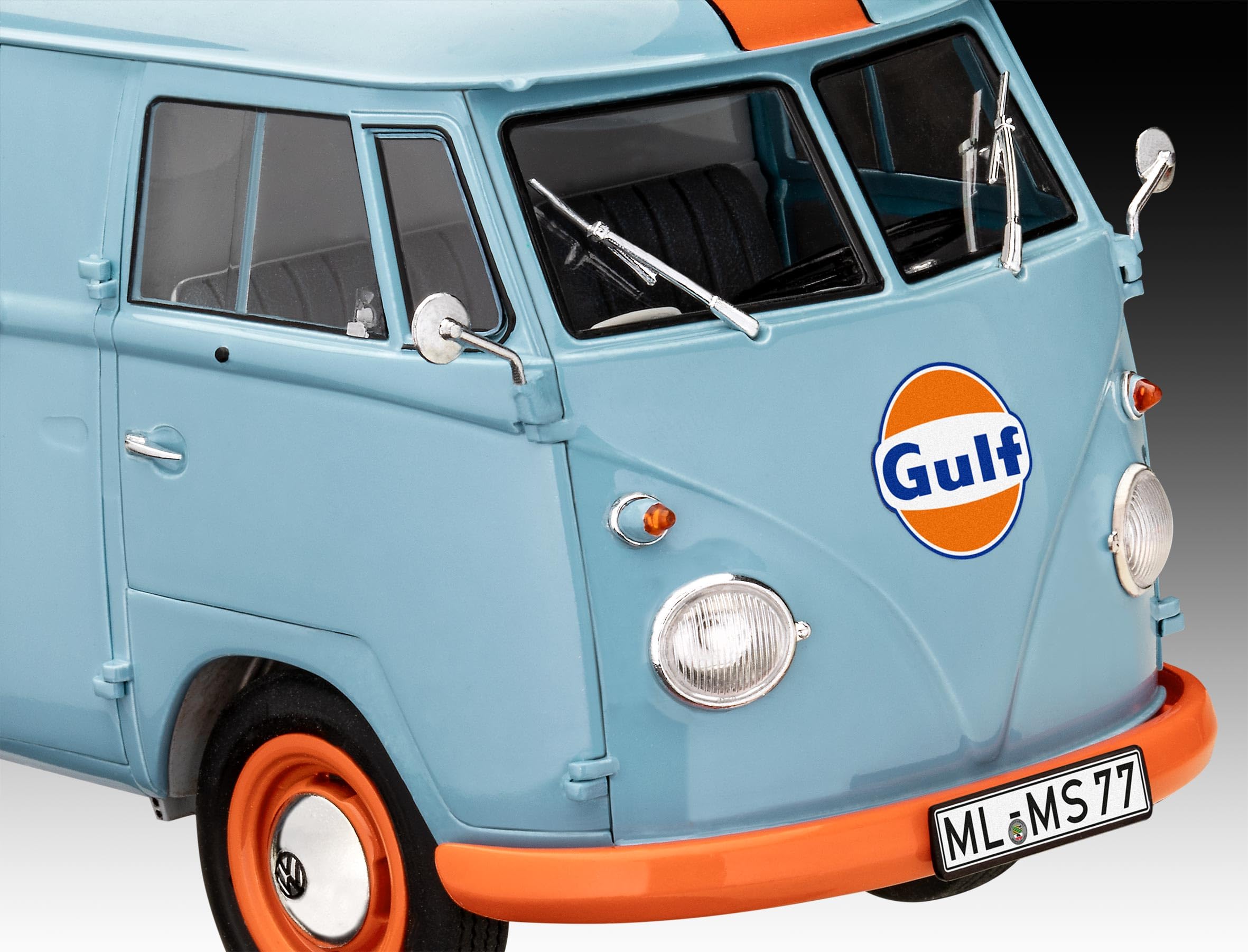 Revell 07726 VW T1 Panel Van (Gulf Decoration) 1:24 Scale Unbuilt/Unpainted Plastic Model Kit, Moulded colour, Mittel - Image 3