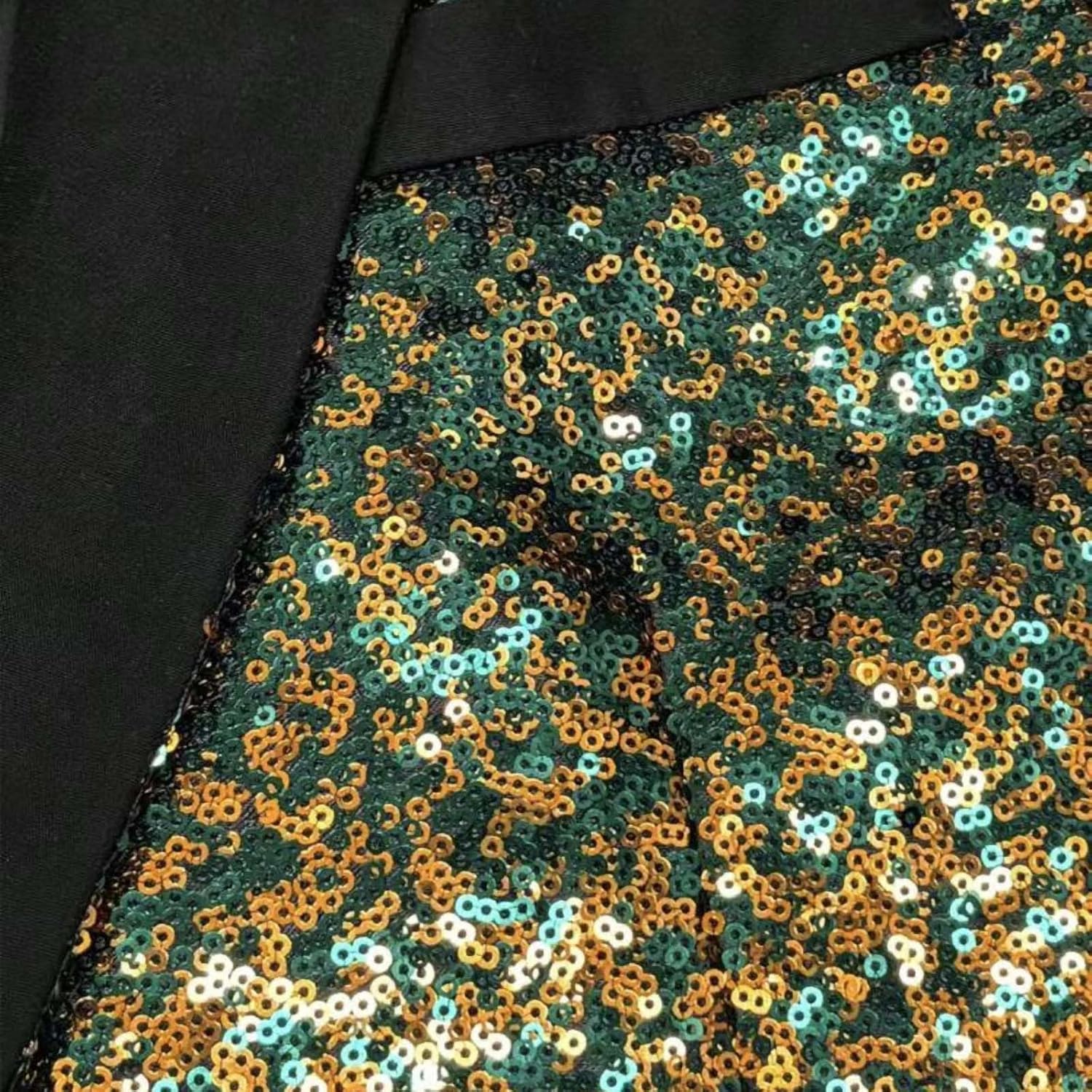Mens Sequin Suit Jacket Shiny Blazer One Button Sparkly Glitter Formal Tuxedo for Wedding Disco Party Prom Dinner