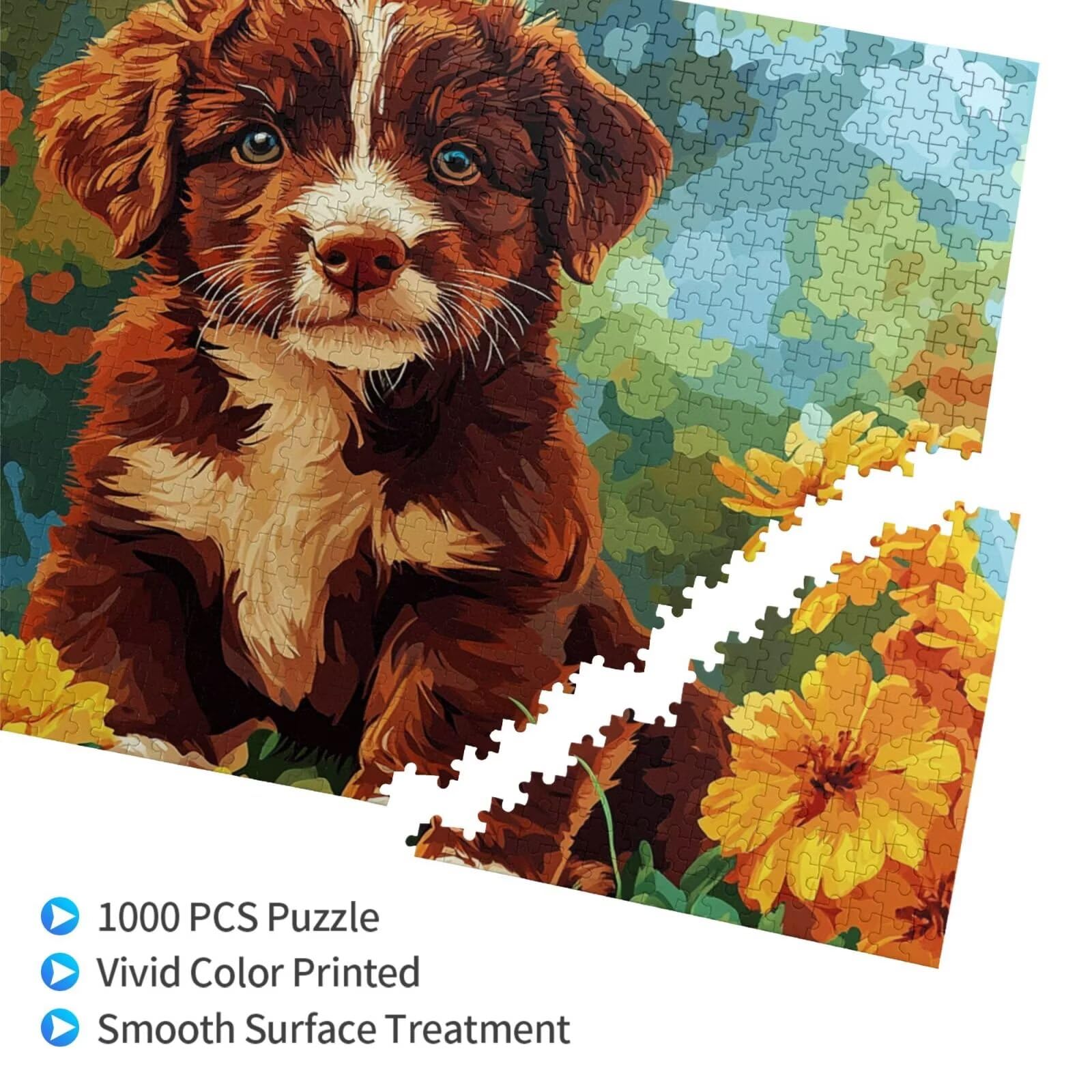 Puzzle z psem, 6000 elementów, puzzle ze zwierzętami, dla dorosłych, z pudełkiem na prezent, duże drewniane puzzle dla dorosłych, gra zręcznościowa dla całej rodziny, prezenty dla kobiet, 105 x 180 cm