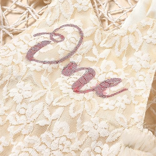 Miniatura 5 de ODASDO Conjunto de ropa de 2 piezas para bebé niña para primer cumpleaños con encaje y tutú de tul con diadema, conjunto de ropa de 2 piezas