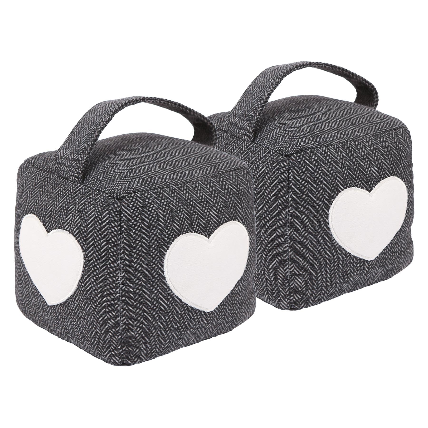 Nicola Spring - Mismatched Herringbone Door Stop - 16 x 16cm - Star/Heart