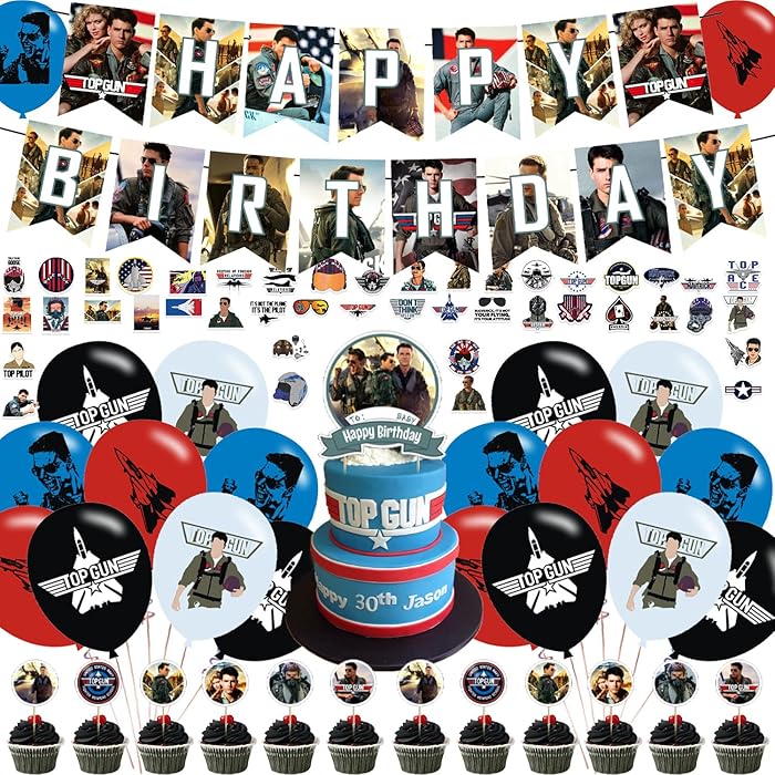 Buy Top Gun Party Decorations,Top Gun Birthday Party Supplies Includes