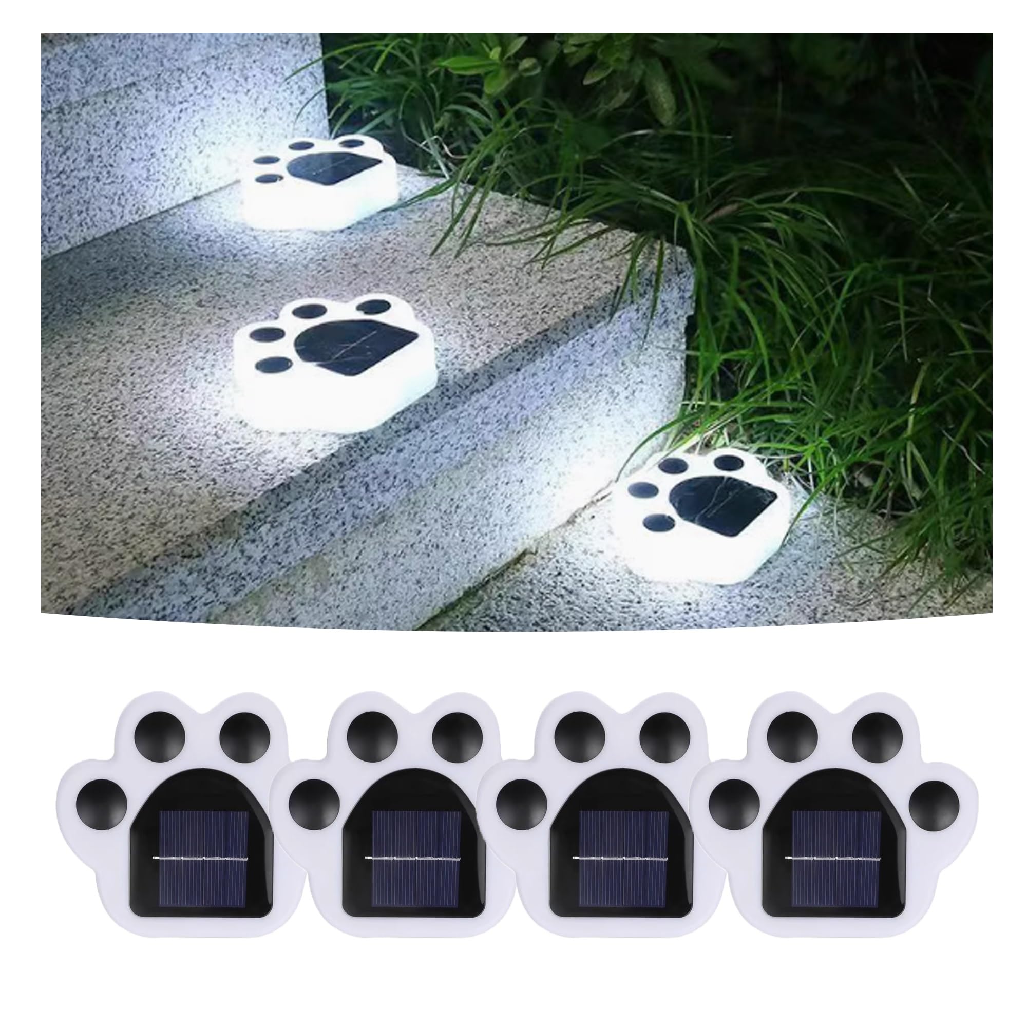 4 confezioni di luci solari da terra, Lampada solare da giardino, luci per vialetti paesaggistici da giardino, IP65 impermeabile, per decorazioni per portici anteriori, patio, cortile, vialetto(luce b