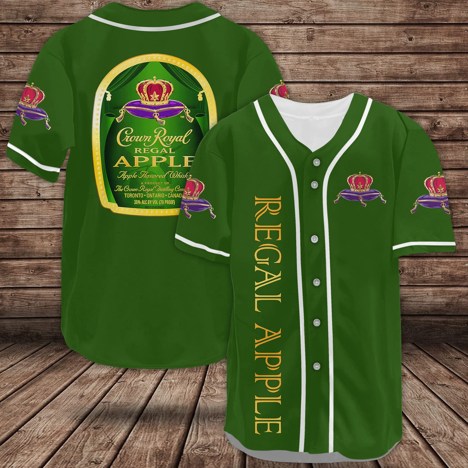 Green Original Crown Fan Baseball Jersey Shirt, Crown Lovers Shirt Sports Uniform (S)