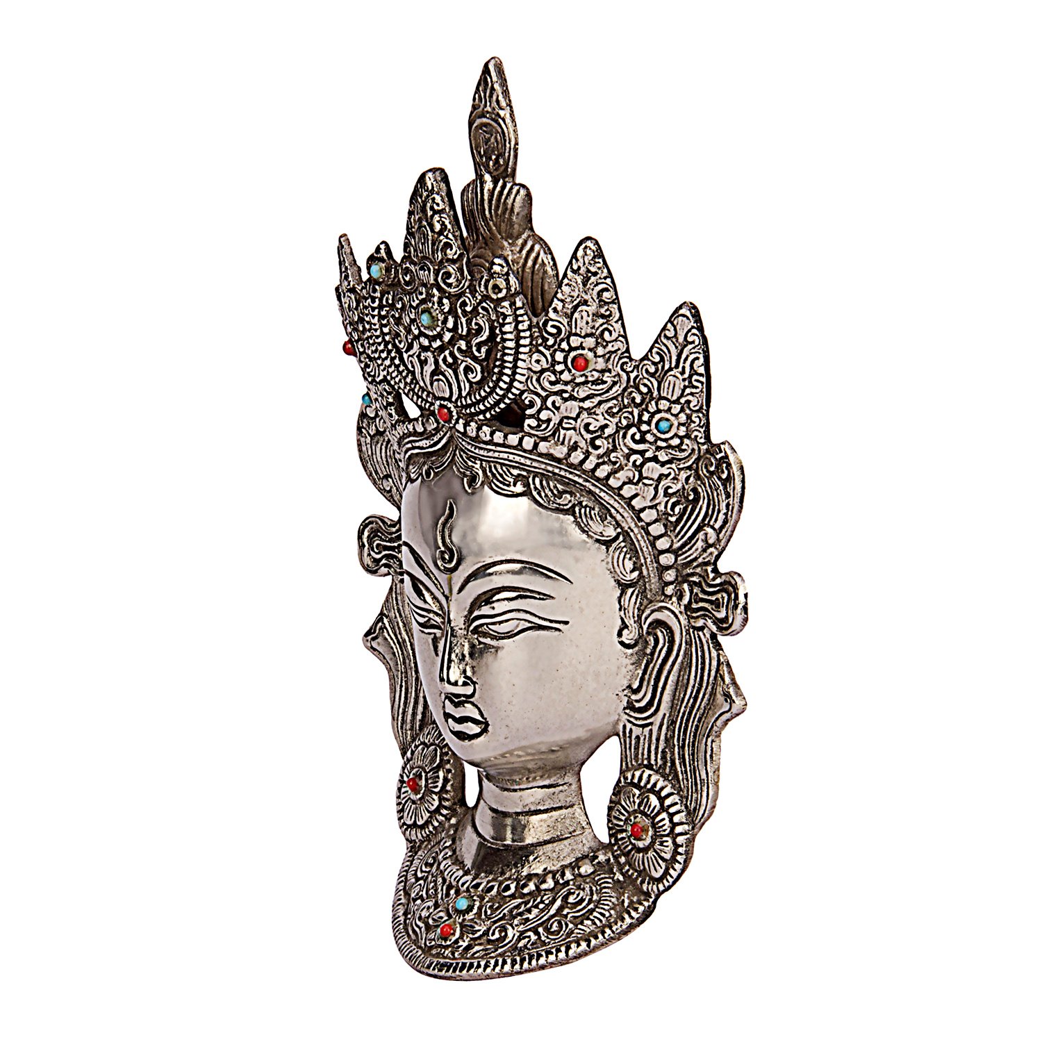 Kartique Tibetan Buddhist Deity| Wall Hanging Tara Mask | Face | Wall Decor (10 Inches Height)