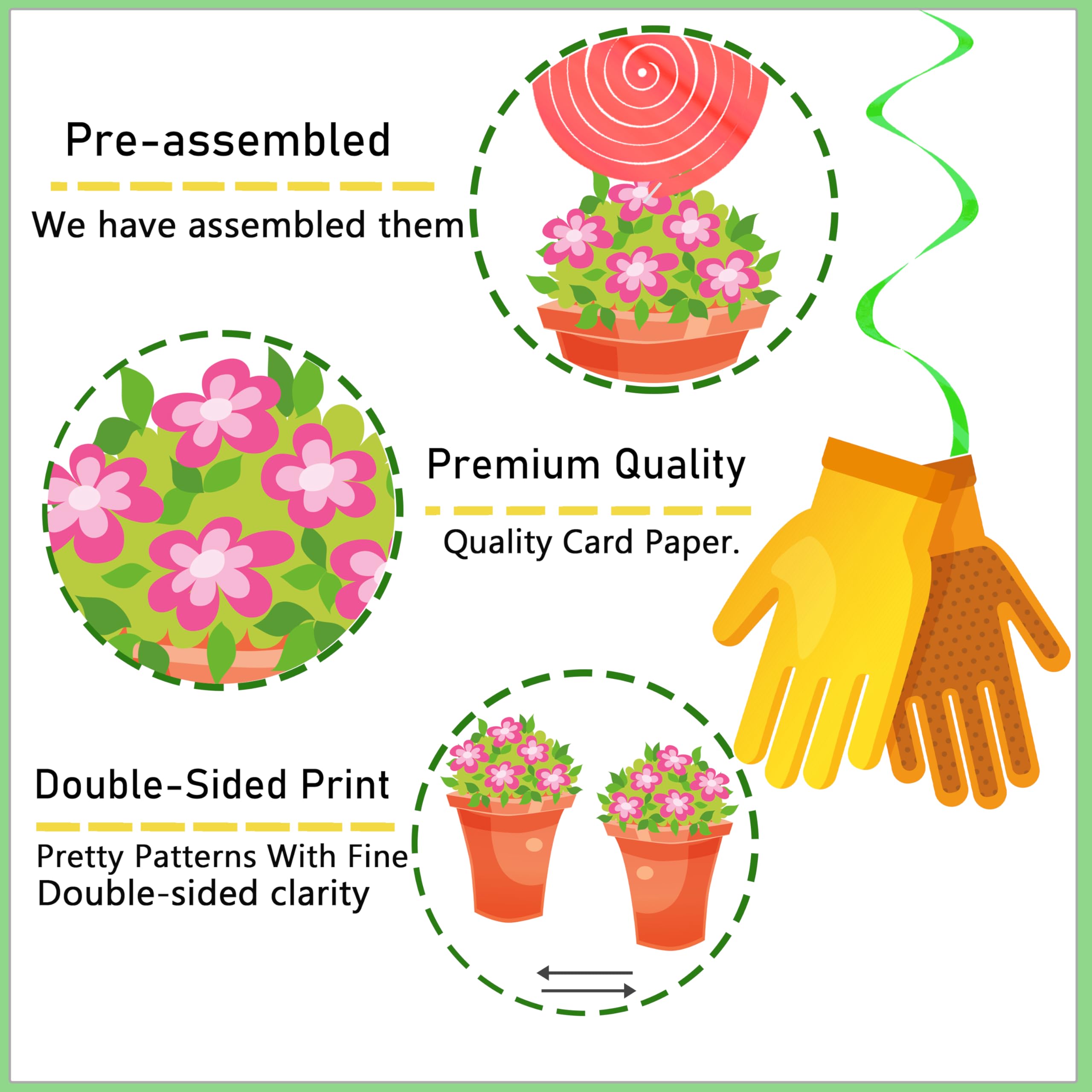 Herramienta de jardinería para colgar en fiestas, 20 unidades, herramienta de jardinería, suministros de decoración temática de verano para decoración de fiestas temáticas de primavera