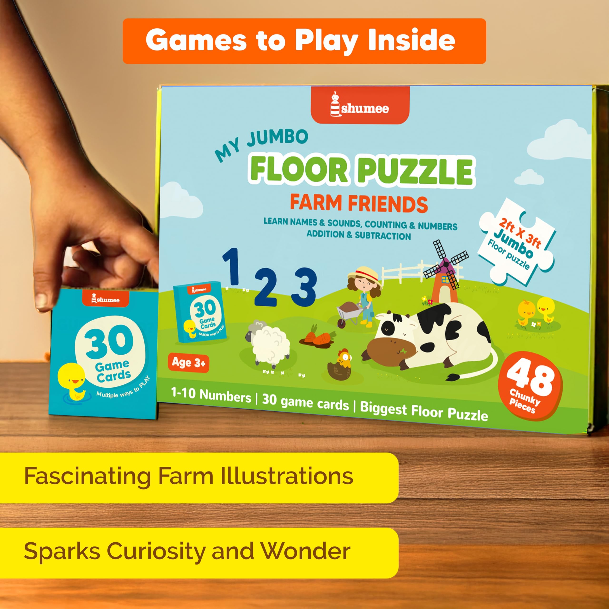 Shumee Educational Farm Floor Puzzle Mats |48 Piece Talent Puzzle Set — Amazon image 4