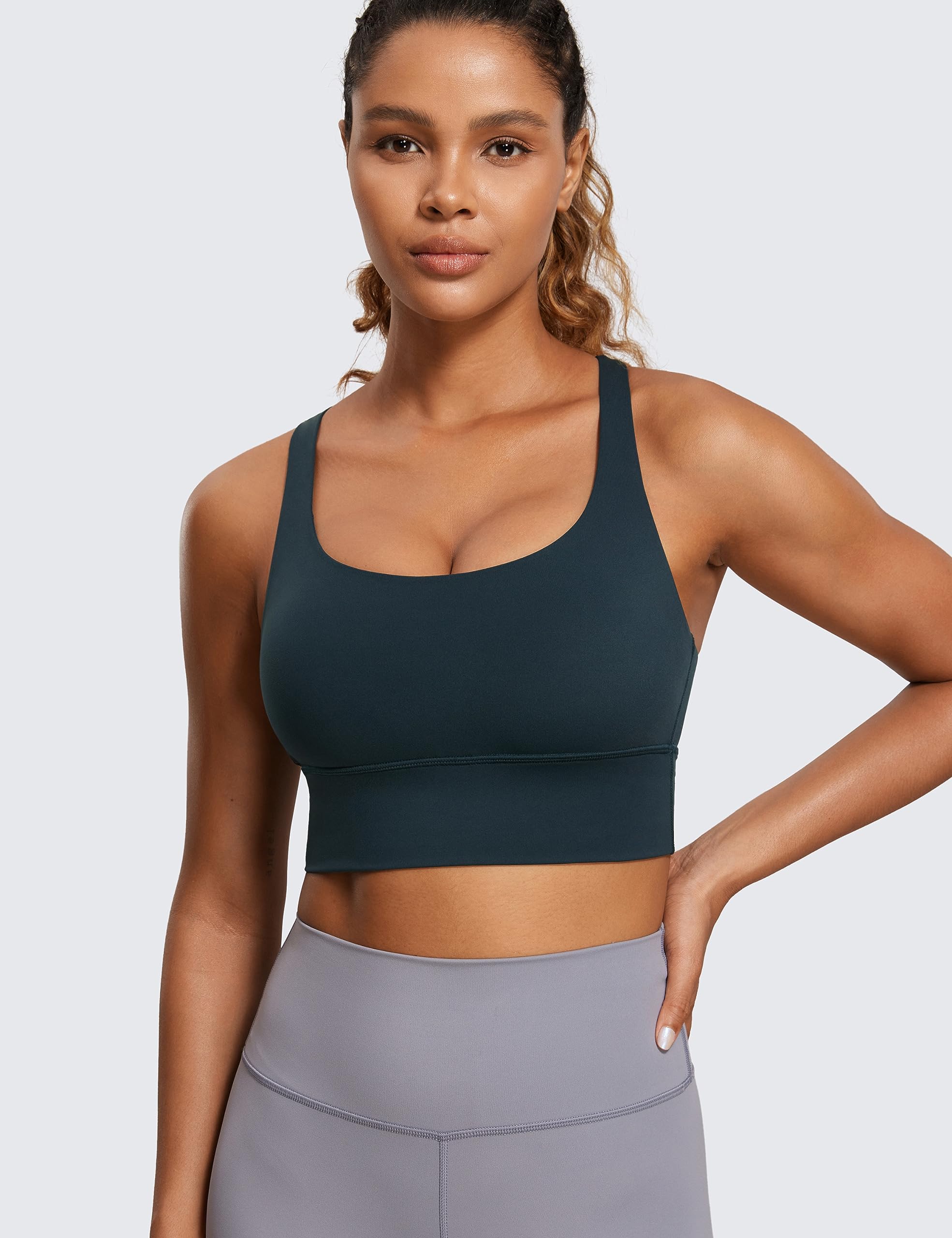 CRZ YOGA Mujer Tirantes Sujetadores Deportivos Sin Alambre Acolchado Entrenamiento Crop Camiseta Top