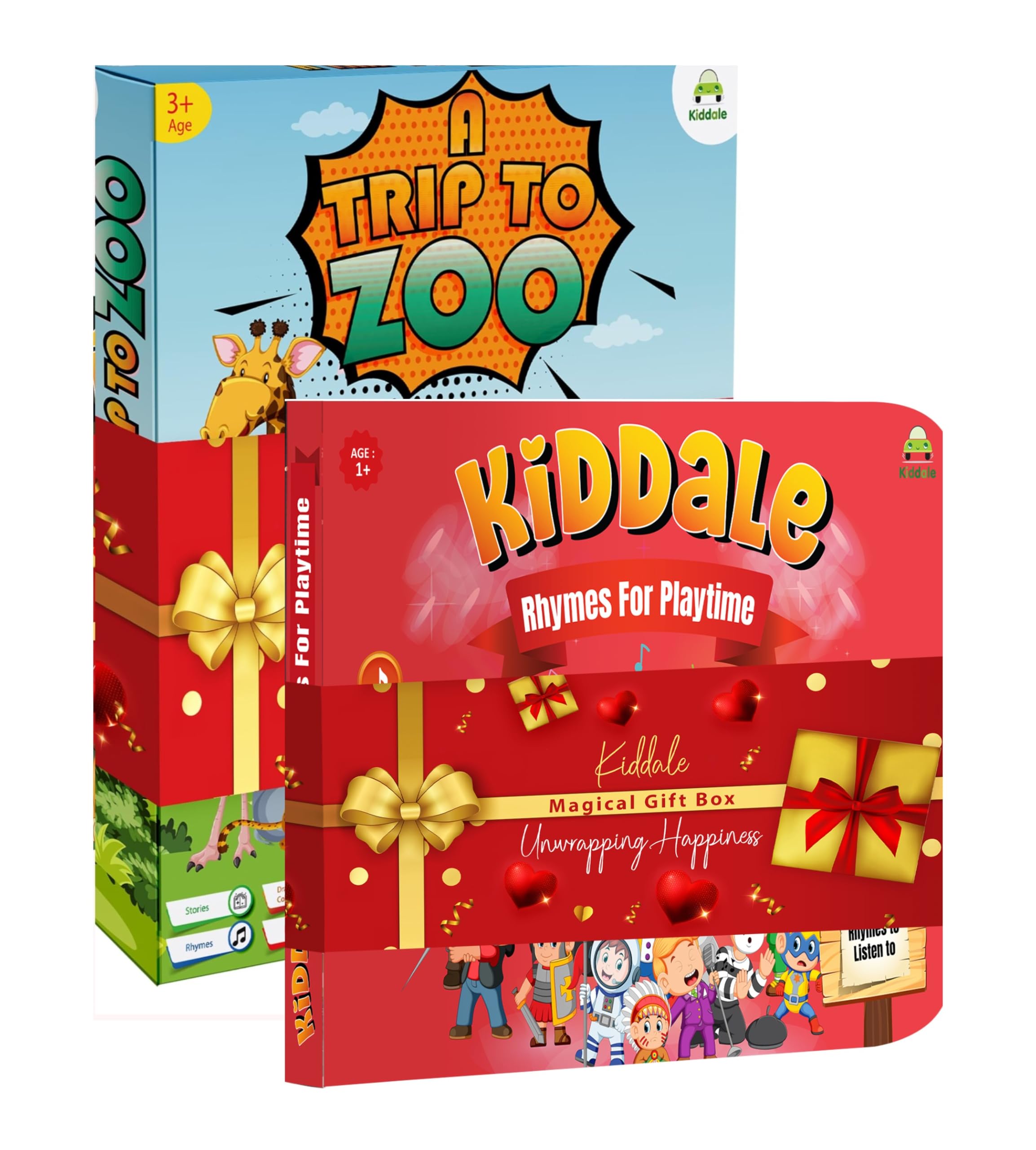 Sponsored Ad - Kiddale 2-Pack Trip to Zoo and Rhymes for Playtime Musical Interactive Sound Books, Blue for Kids