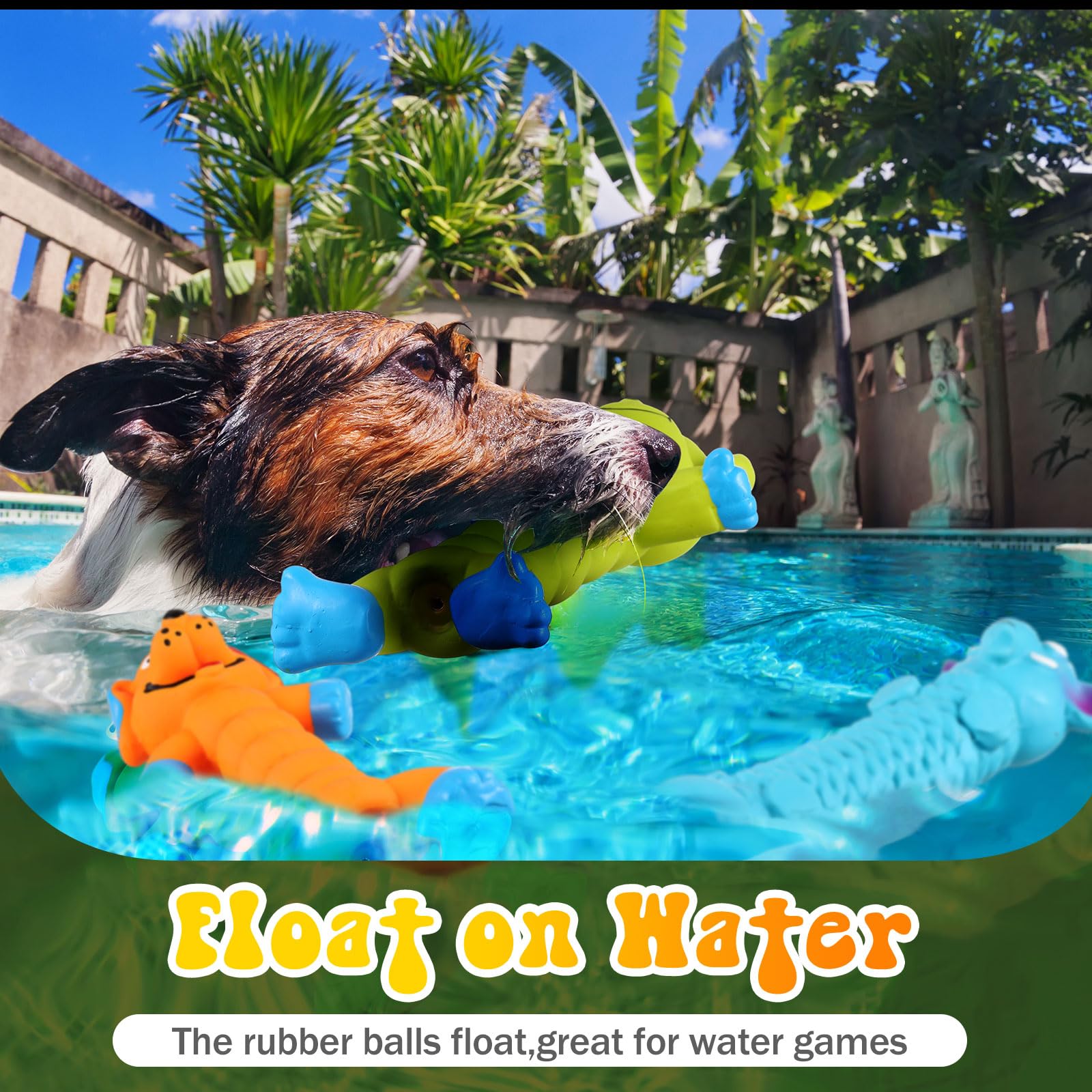 Hiboom Lot de 6 jouets couineurs en latex de 20,3 cm pour chien de petite, moyenne et grande taille