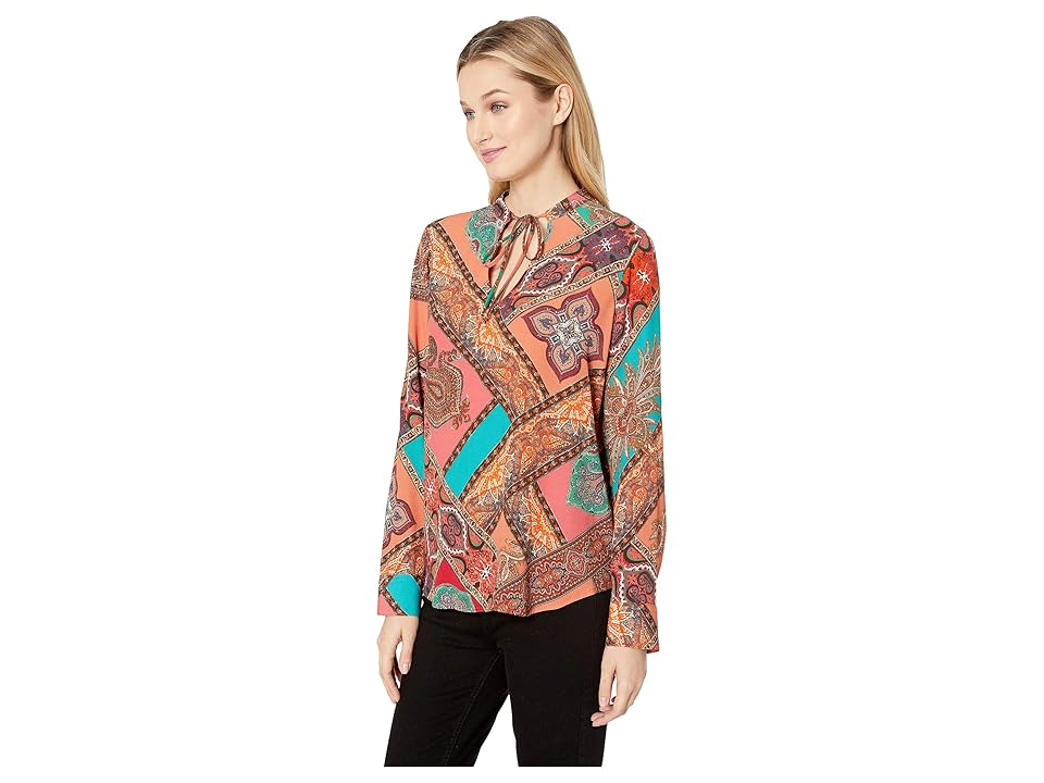 

Karen Kane Tie Neck Top (Print) Women's Clothing, Multi