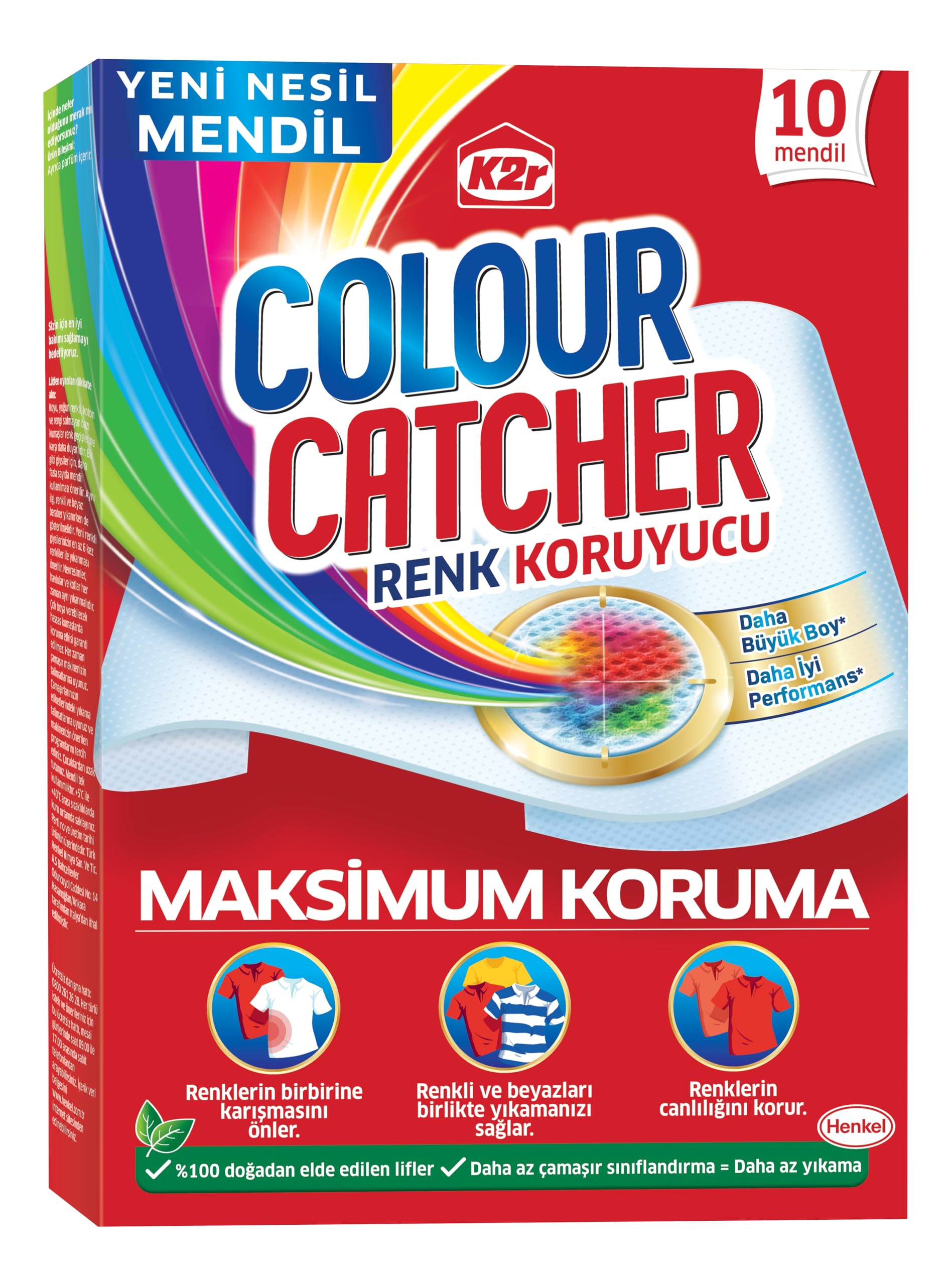 K2r Colour Catcher Renk Koruyucu 10'lu Mendil (1 x 10 adet)