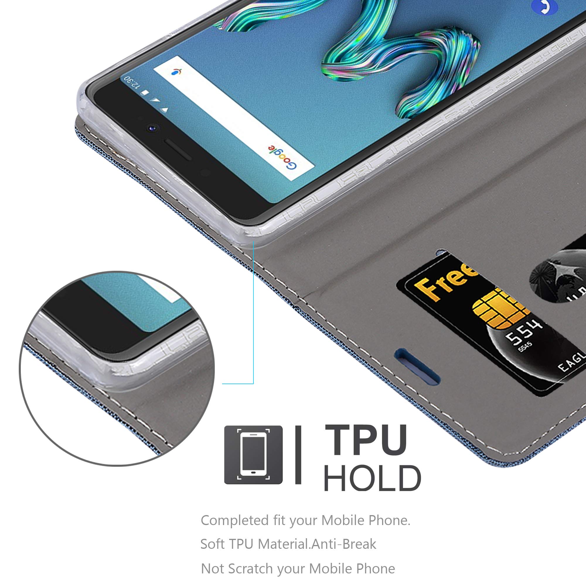 Cadorabo Custodia Libro Per Wiko Sunny 3 Mini - Blu Scuro/Nero, Con Slot E Chiusura Magnetica