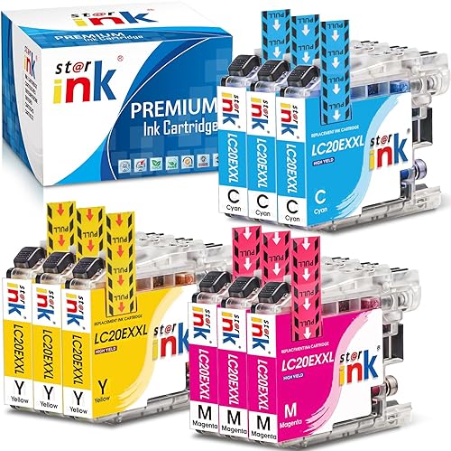 Cartucho de tinta de repuesto compatible LC20e para Brother LC20e Color Work para impresora MFC-J985DW MFC-J775DW MFC-J5920DW (3 cian, 3 magenta, 3