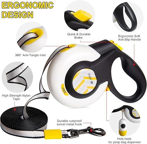 Miniatura 3 de Fida AutoBrake - Correa retráctil para perro. Diseño patentado avanzado para tirar de perros, correa resistente de 16 pies sin tirones para razas