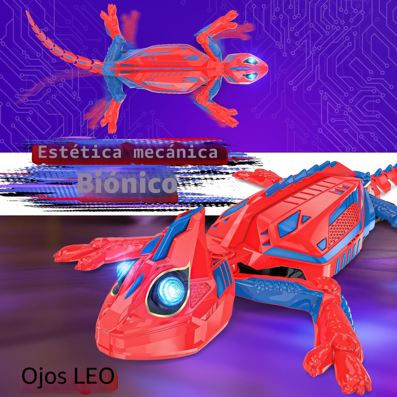 Mieryd Lagartija Teledirigida | Robot Gecko Que Sube Paredes Y Techos | Control Remoto 2.4 GHz | Recargable Por USB | +3 Años
