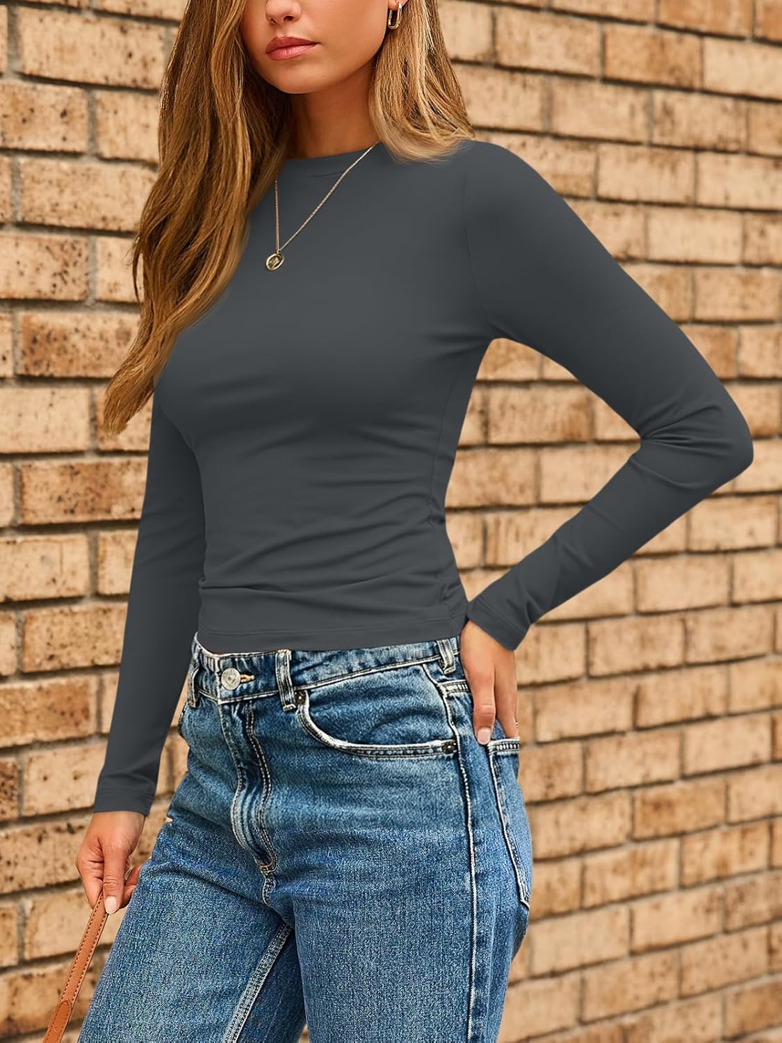 AUTOMET Womens Long Sleeve Shirts Basic Compression Going Out Crop Tops Fall Fashion Y2K Clothes 2025 - Image 3
