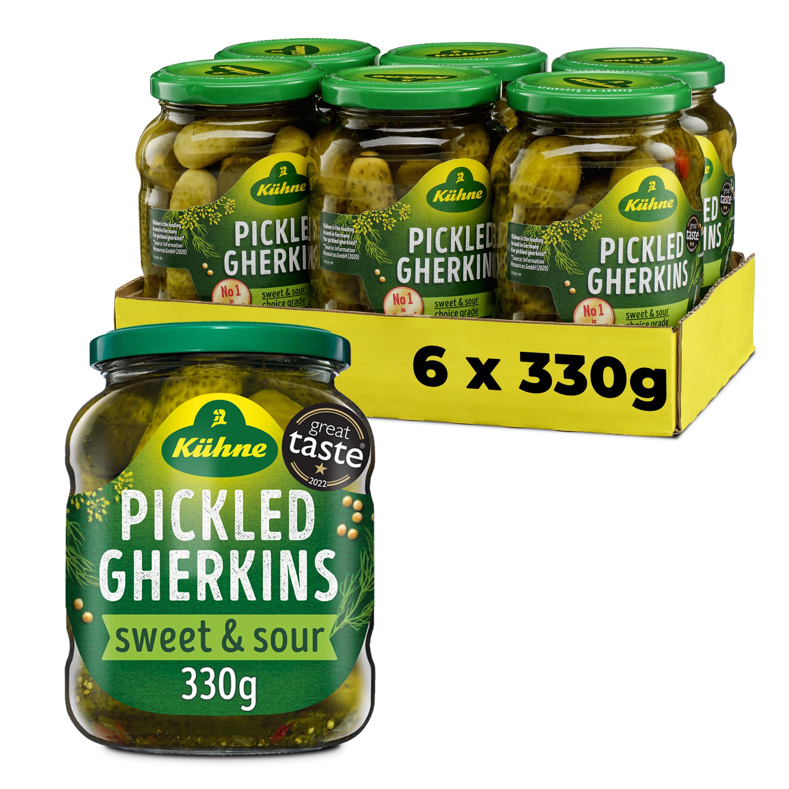 Kuhne Gherkins 330 g (Pack of 6)