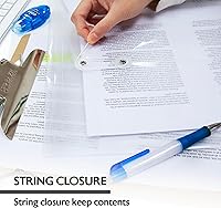 Vista 3 de BAZIC Products Sobres de plástico con cierre de cuerda, sobres de polietileno transparente con 1 diseño de carga superior y 1 diseño de carga