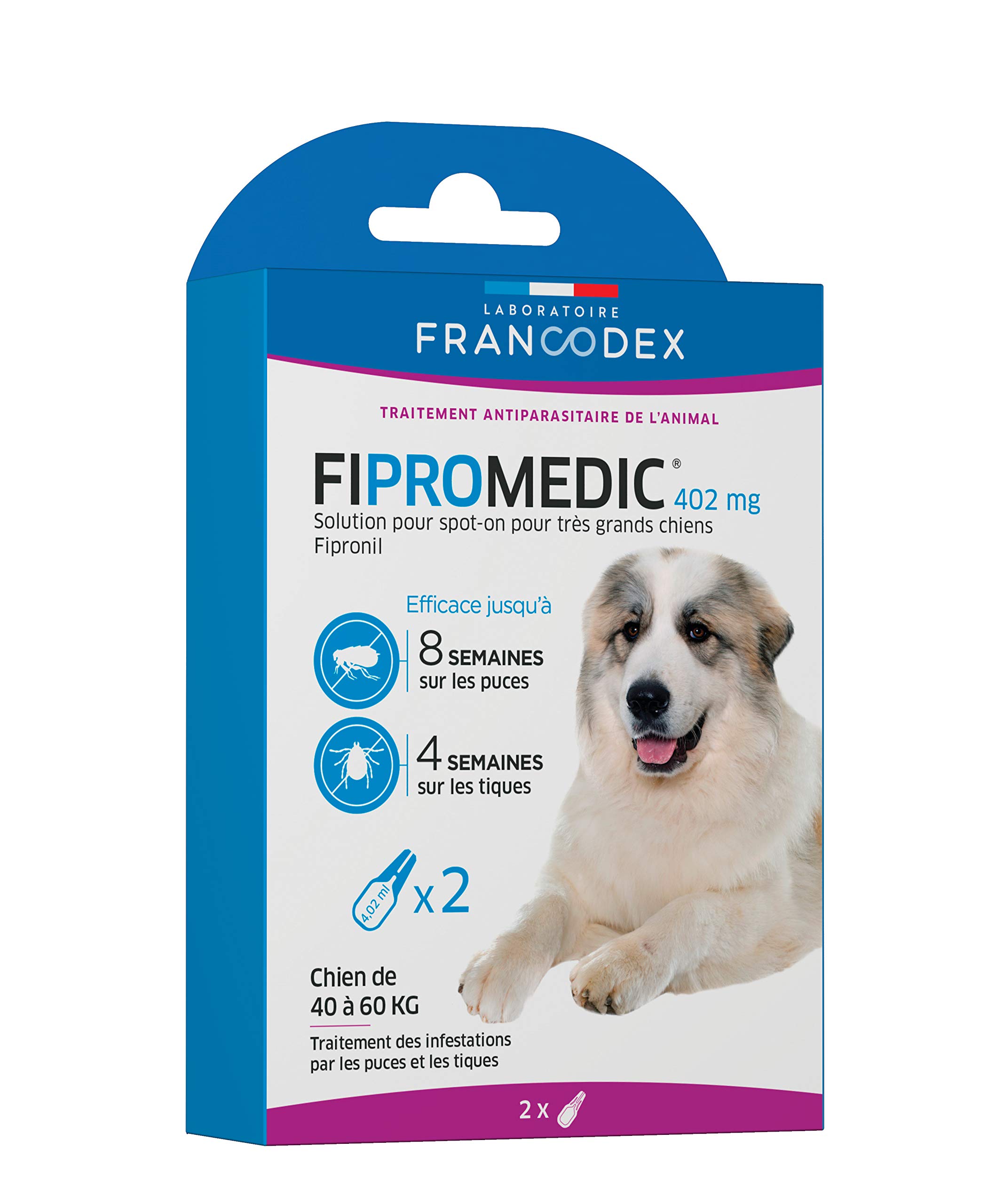 Fipromedic Fipromedic 402 Mg Solution Pour Spot-On Pour Très Grands Chiens - 2 Pipettes Pour Chien
