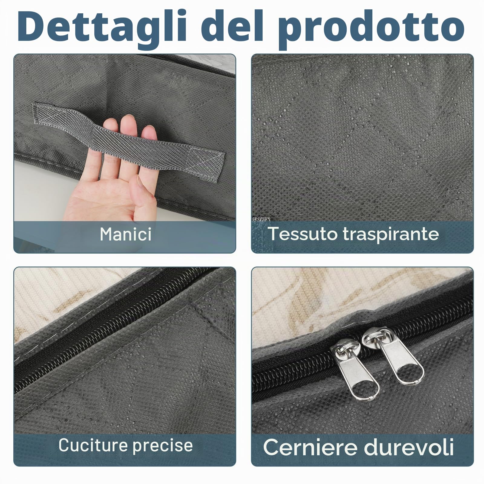 Withosent 5 Cassettiera Sotto Il Letto, 90 L, In Tessuto Non Tessuto, Pieghevole, Con Finestra Trasparente Per Copriletti, Vestiti, Coperte, Cuscini