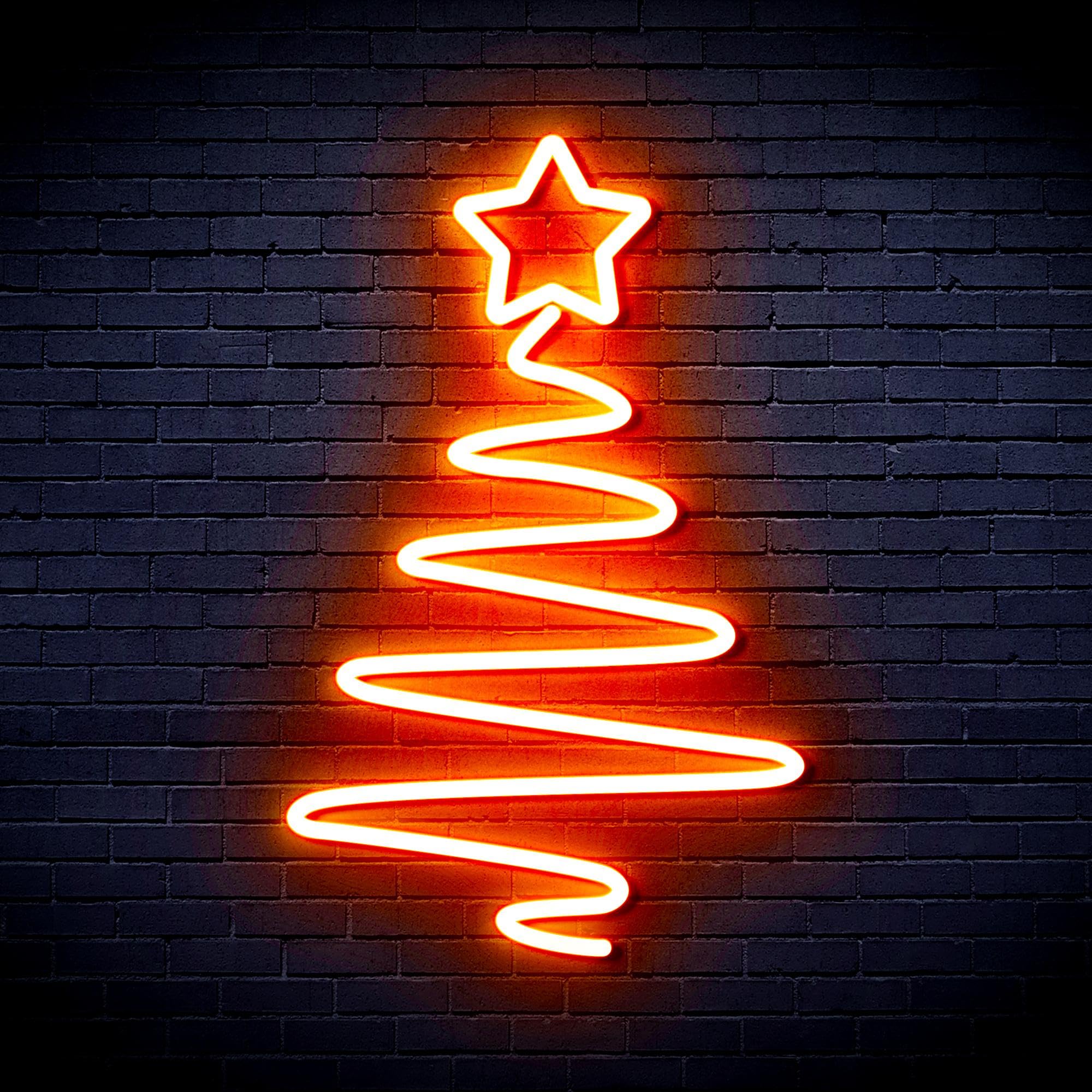 ADVPRO Modern Christmas Tree Flex Silicone LED Neon Sign - Orange - st16s64-fnu0152-o