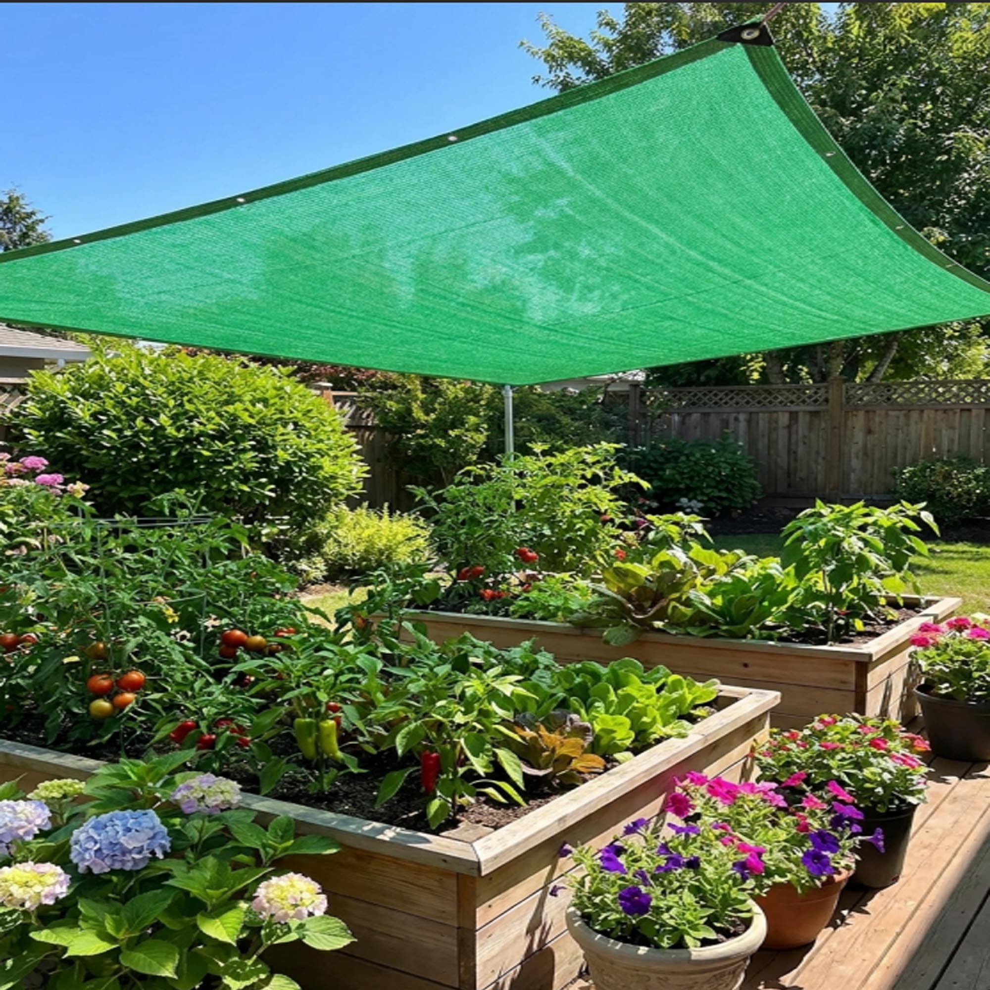 Malla Sombra Verde 90% de sombreado, Tela Transpirable para balcón, jardín y Camping Caravana