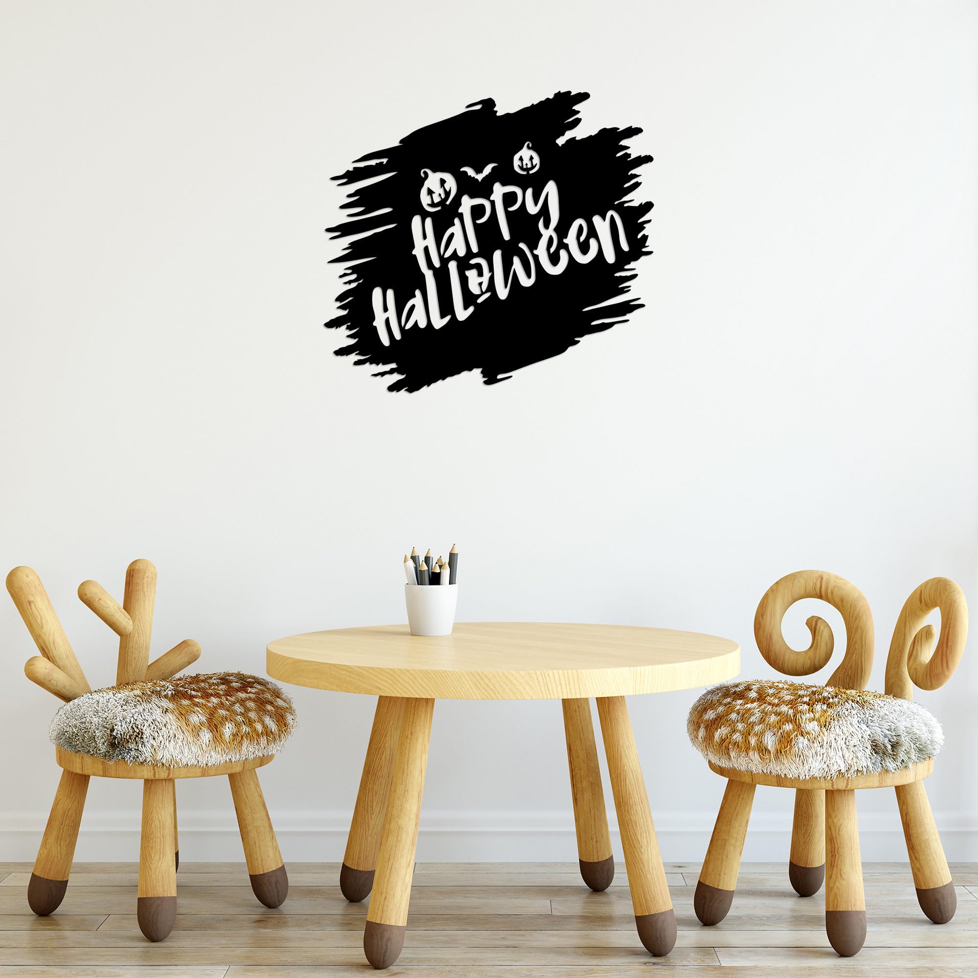 Stylish Black Decorative Metal Wall Accessory, 70 x 64 cm, 100% Metal (1.5 mm Thick), Easy Wall Mounting, Perfect for Modern Home Decor