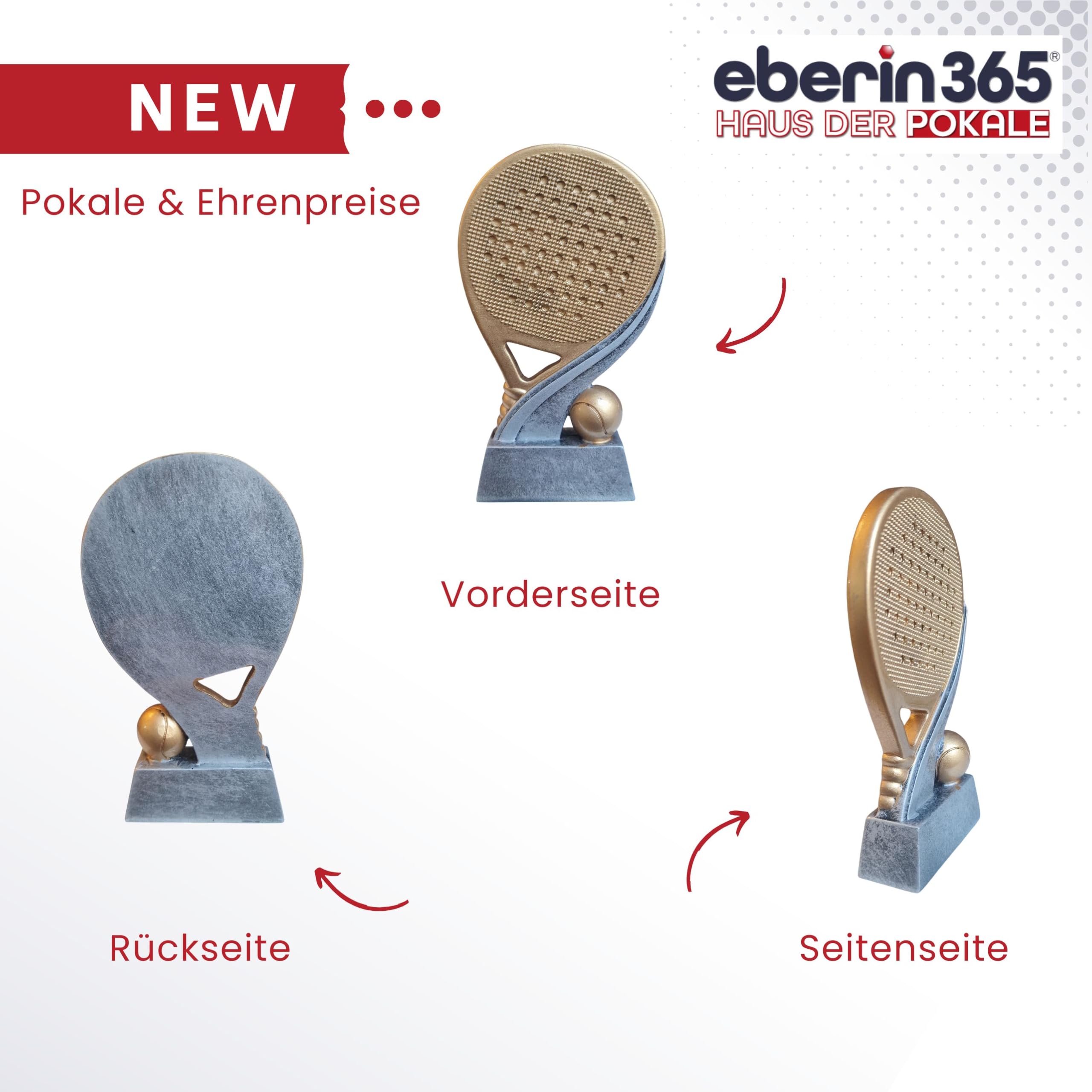 Coupe Padel 13 Cm – Résine Look 2D, Raquette Et Balle – Personnalisable Avec Plaque Gravée