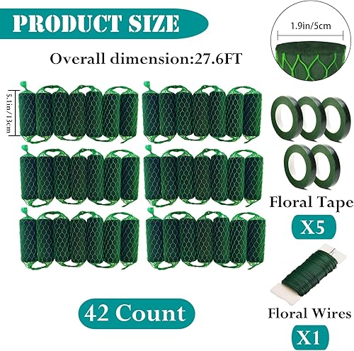 Miniatura 10 de Juego de 14 guirnaldas de espuma floral de 9.2 pies, kit de bloques de esponja de absorción para puerta de arco para arreglo de flores frescas y