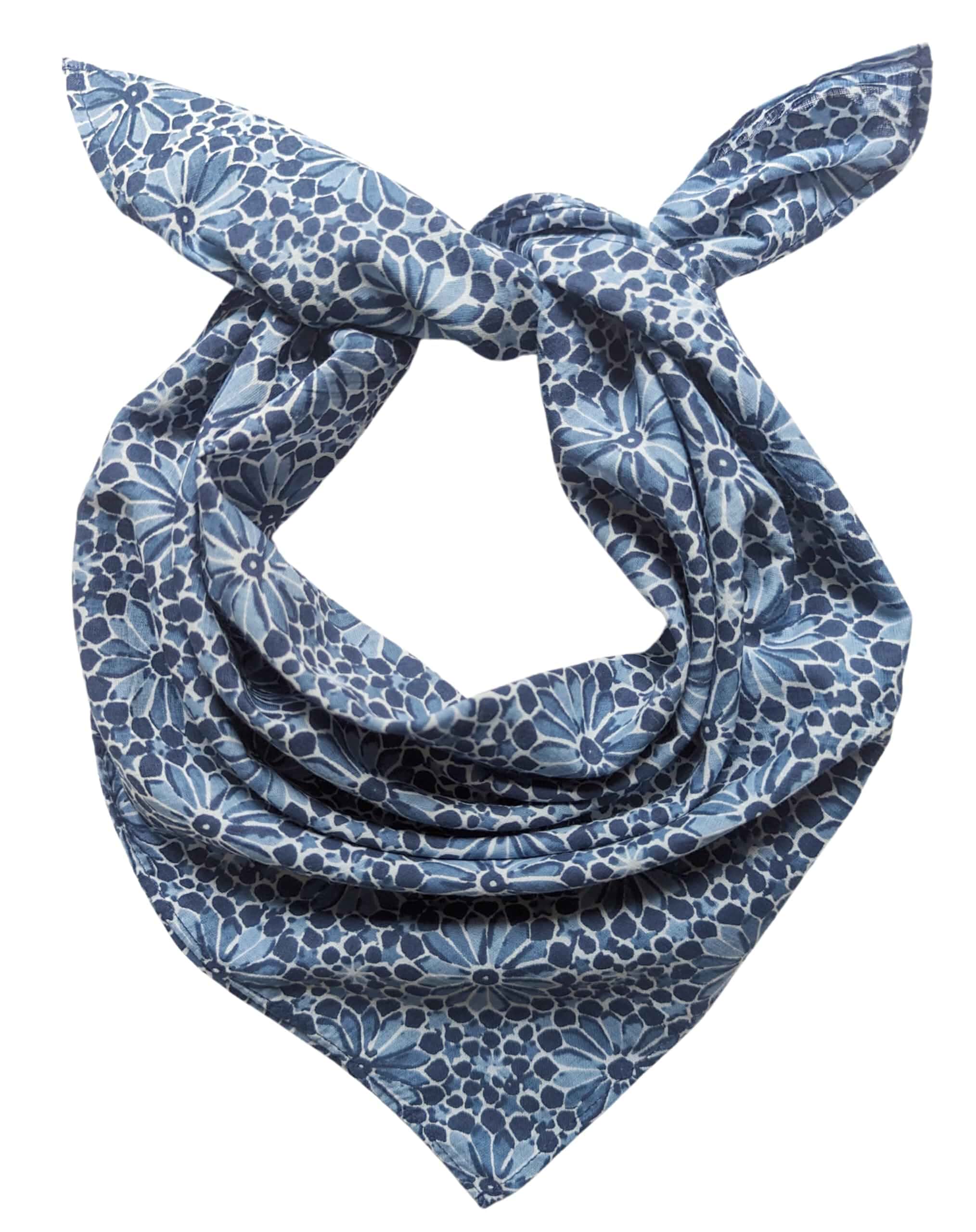 AVKA Studio 100% Cotton Bandanas for Women & Men, 2 Pack 20x20 Inch, 22x22 inch Hand Printed, Lightweight Cotton Handkerchief