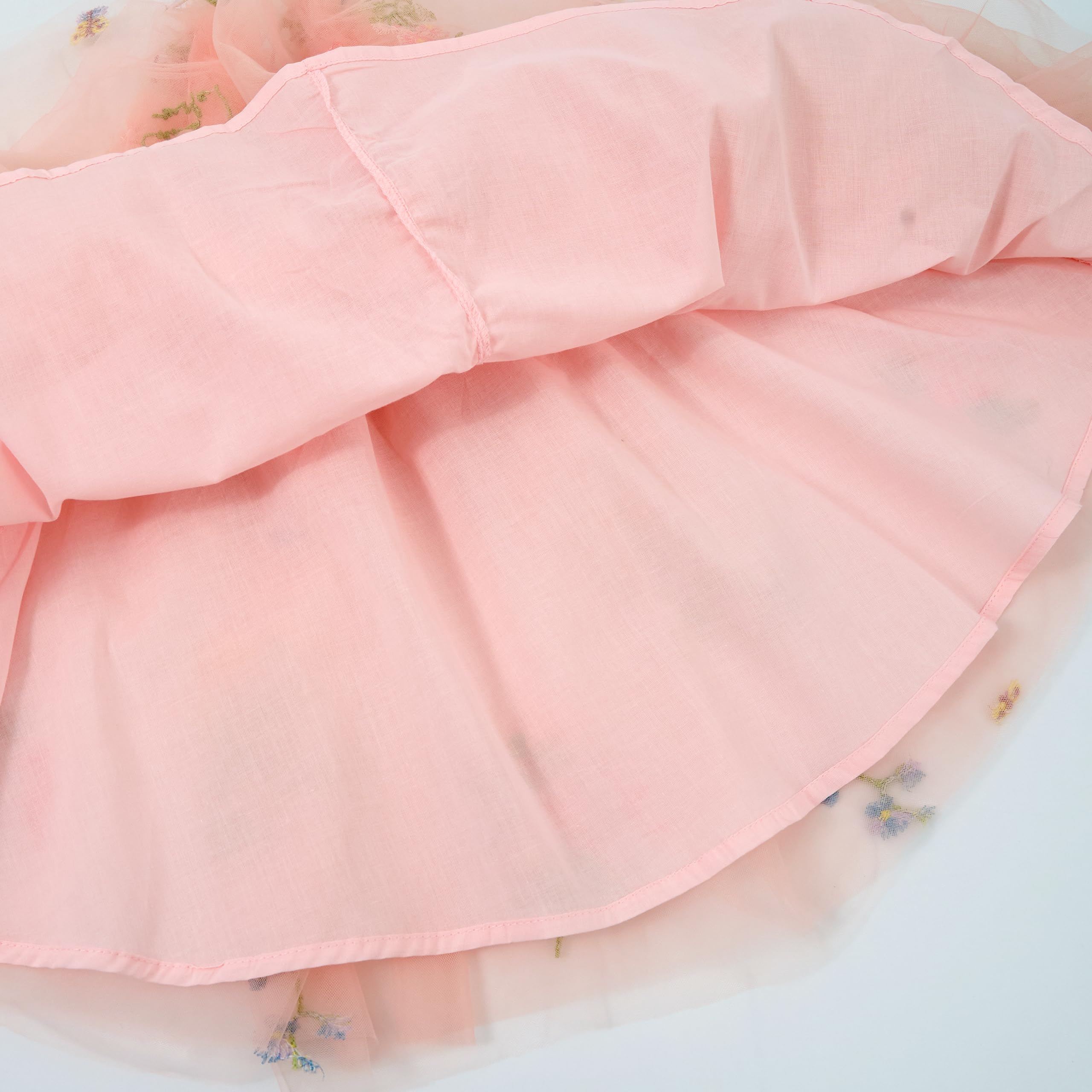 Miipat Robe Bébé Fille Tulle Papillon Jeune Enfant Fille L'été sans Manches Brodé Fleur Princesse Robe Fête de Mariage Robes d'anniversaire pour Fille