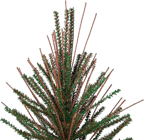 Miniatura 3 de Árbol de Navidad artificial mediano de dos tonos con ramita de Varsovia, 6 pies, sin iluminación