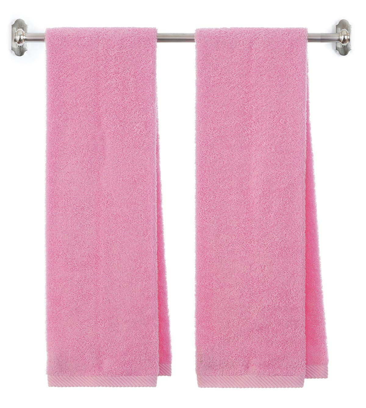 BY LORA Personalized Terry Cotton Fitness Towel for Women Ladies- Pink - 2 Pack
