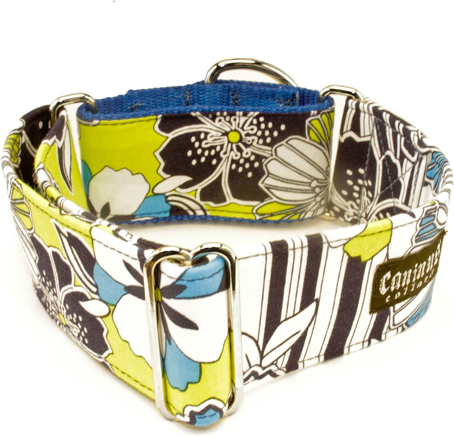 Caninus Collars Abstract Flowers Custom Dog Collar - Buckle & Martingale - 1" - 2" Width - XS - XXL (Martingale w/Buckle Collar, XXL 2")