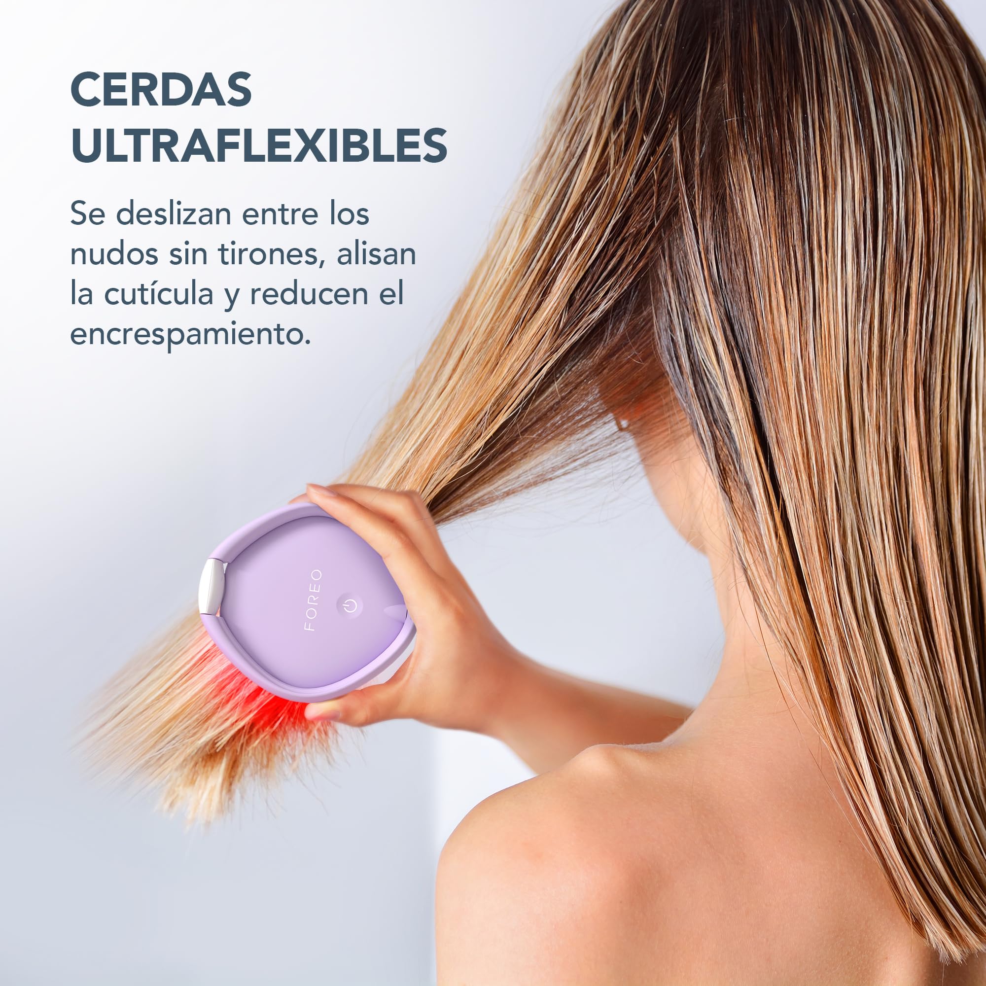 FOREO FLIP Play Advanced LED Light Hairbrush - Multi-Functional 3-in-1 Hair & Scalp Tool with Red, Blue & Green Light Modes – Designed to Support Scalp and Hair Appearance - I Lilac You!