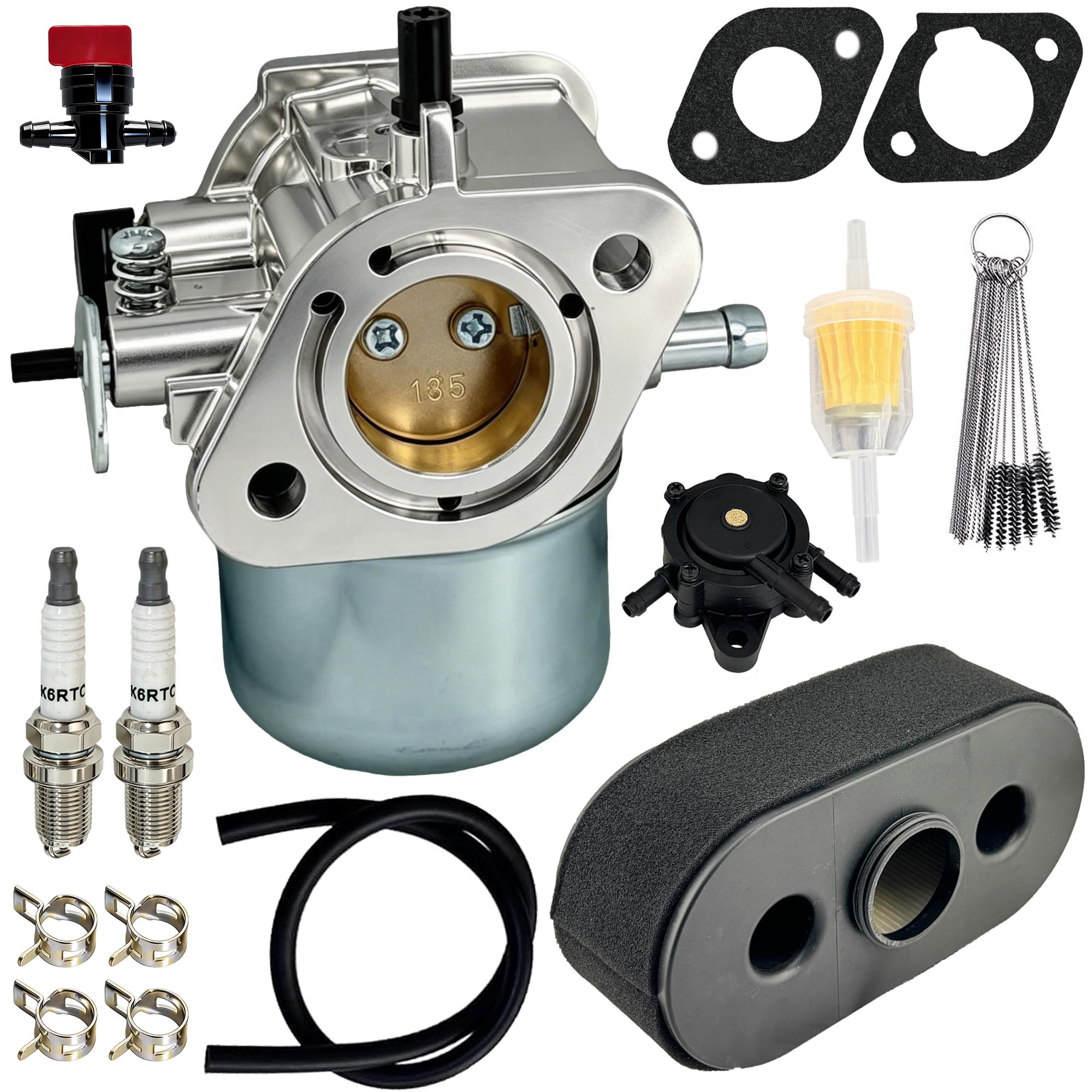 15003-7061 Carburetor for Kawasaki FH430V FH381V FH541V FS481V Engine, Replacement Carb 15003-7047 15004-7057 15003-7107 15003-7054 with Fuel Pump Air Filter Oil Filter Kit