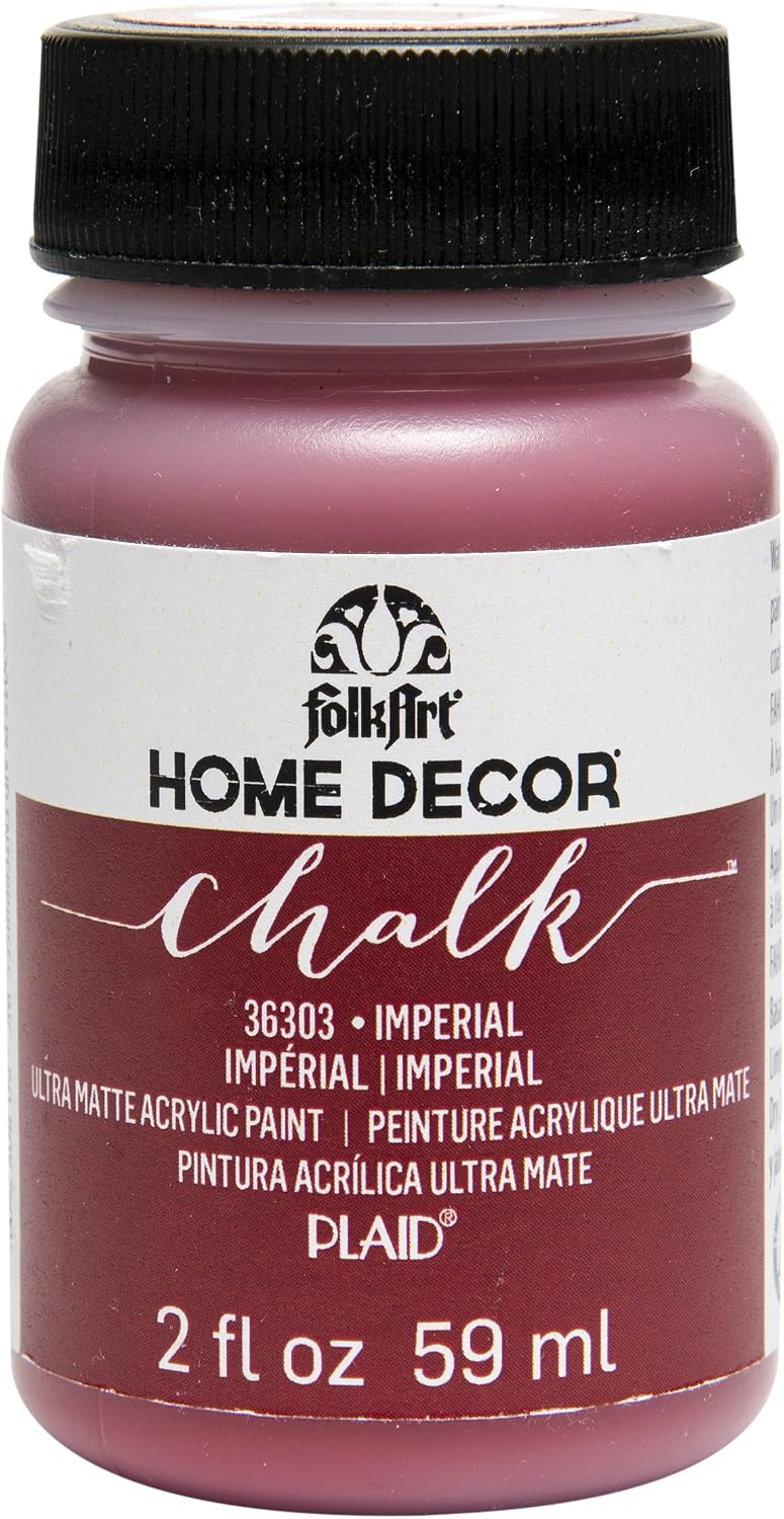 FolkArt 36303 Home Decor Chalk Furniture & Craft Paint in Assorted Colors, 2 ounce, Imperial
