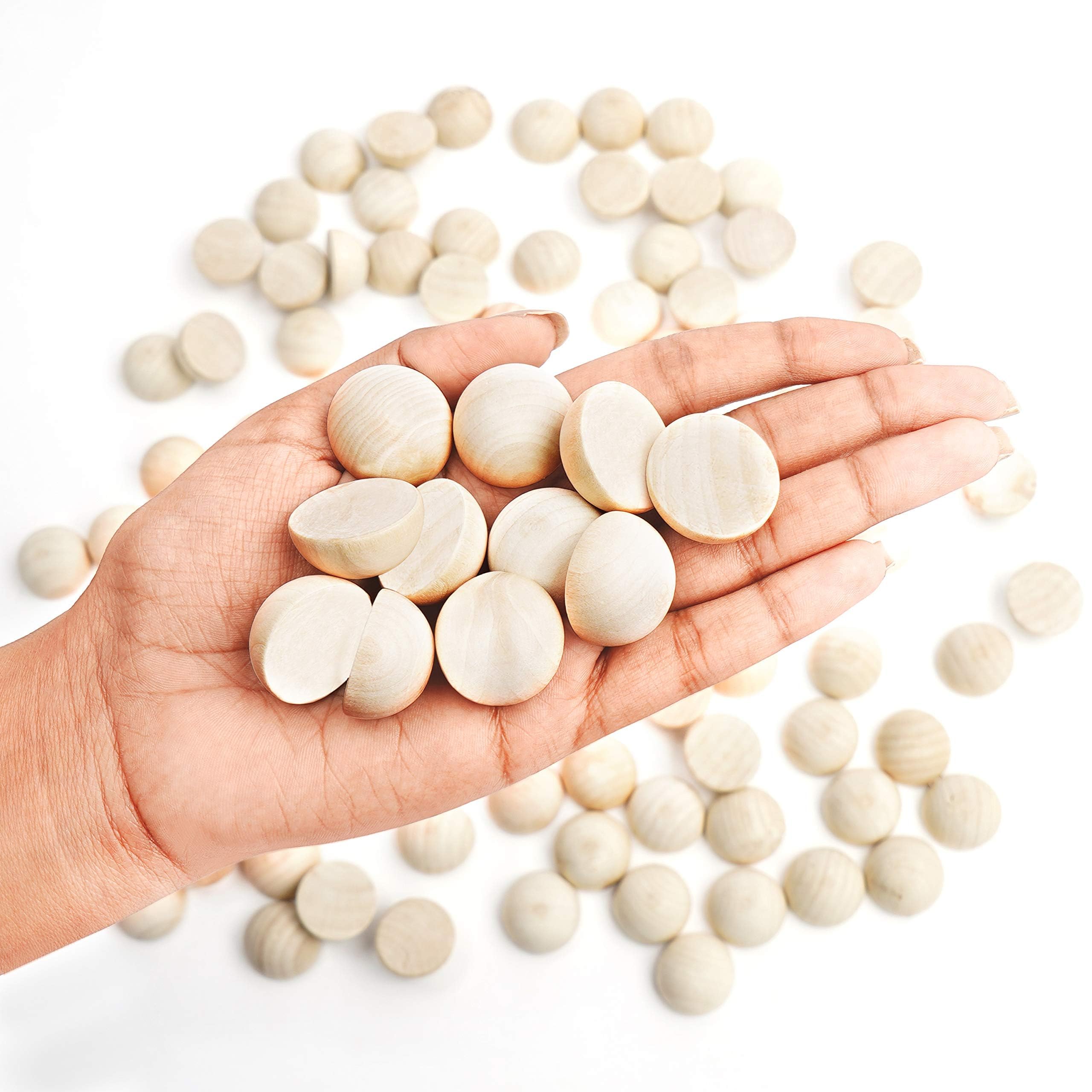 Belle Vous Natuurlijk Onbewerkt Houten Hobby Ballen (10 Pak) - 5 cm