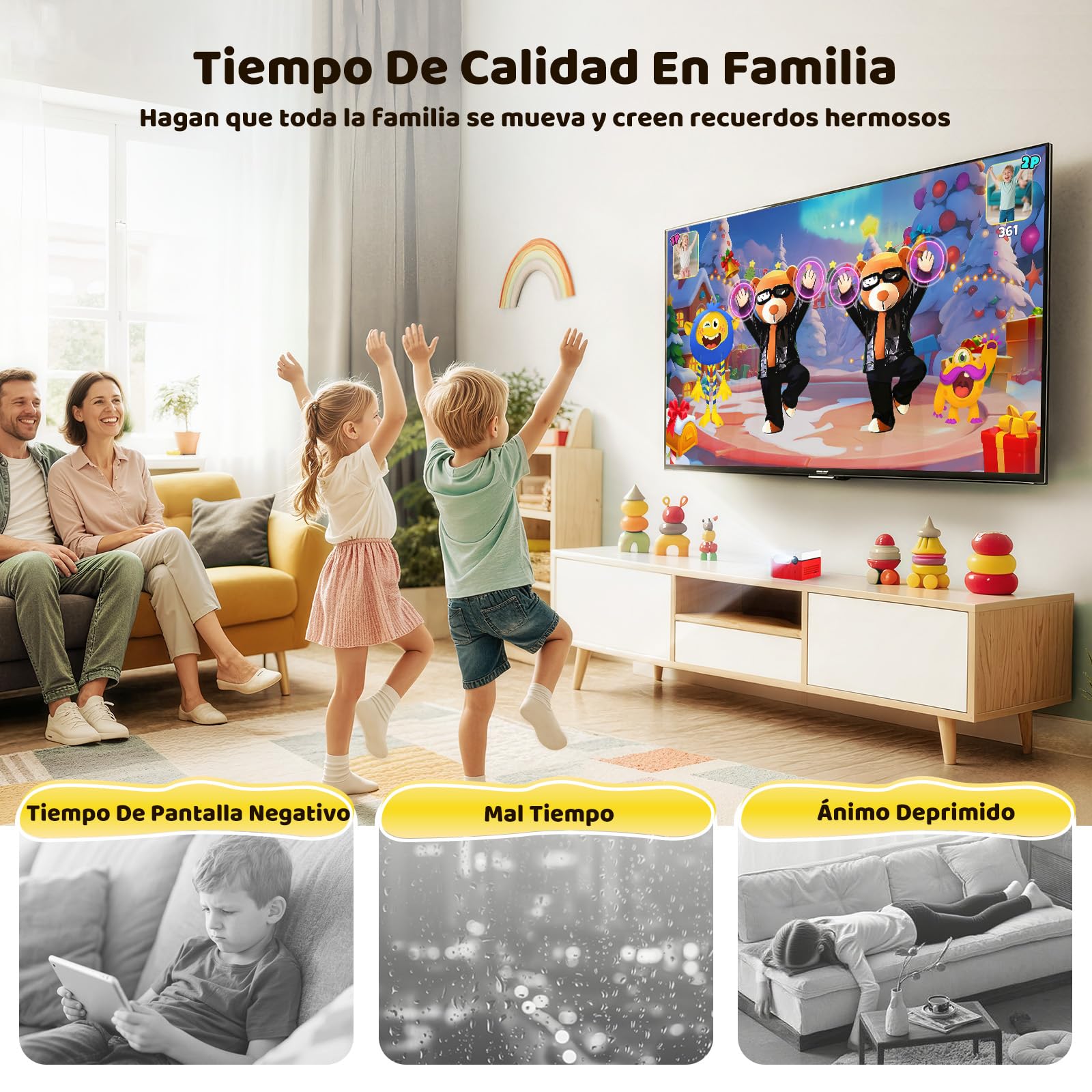 KINHANK MotionX Consola de Juegos con Sensor de Movimiento - Consola Interactiva para Padres e Hijos, Actualizaciones Continuas/Sin Controlador/Sin Suscripción, Regalo de Juguete para Niños, 41 Juegos — view 3