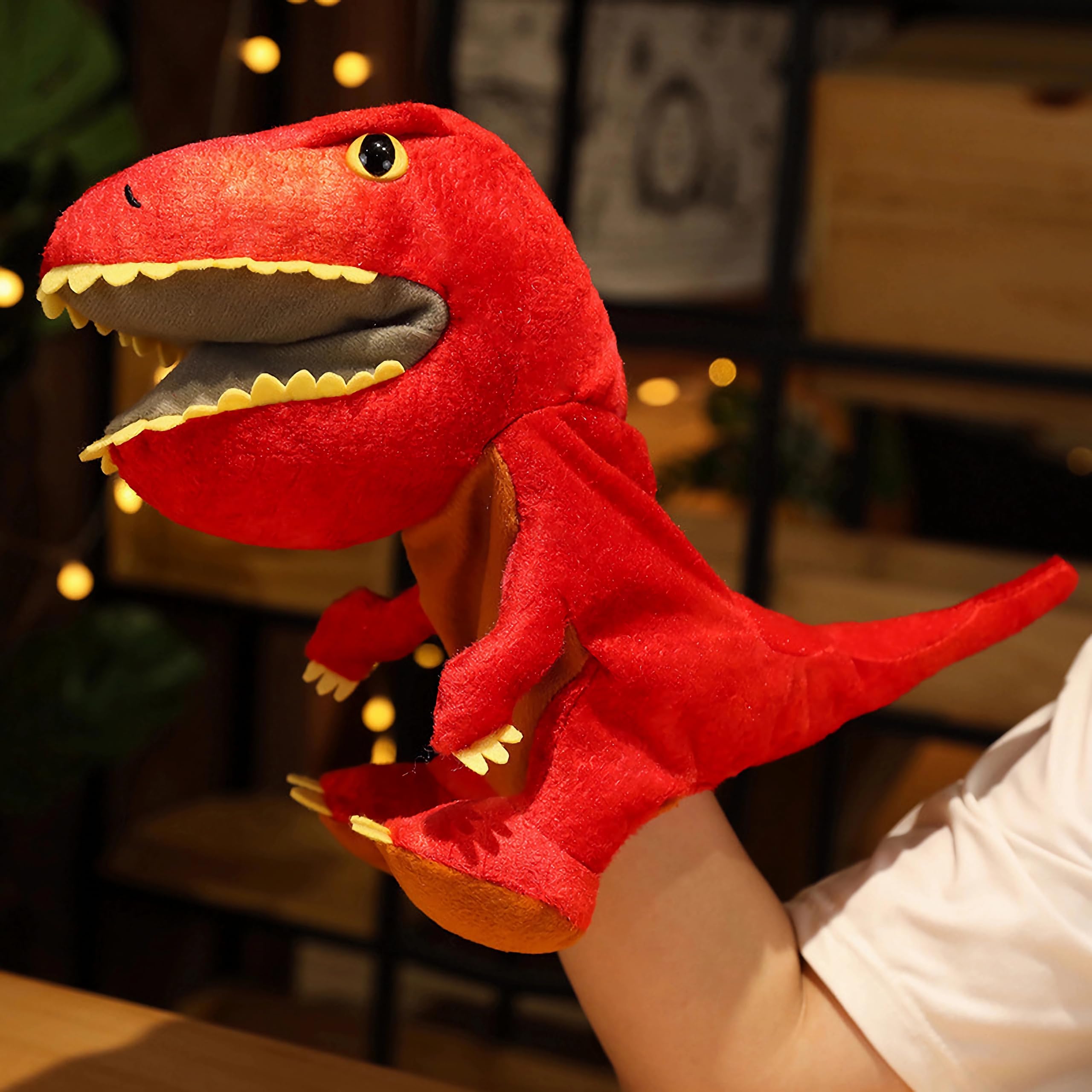 LOMTRATS Dinosaurier-Handpuppen für Kinder, Kleinkind enthält Triceratops und Tyrannosaurus Rex mit beweglichen offenen Mündern, perfekt zum Geschichtenerzählen,Geburtstagsgeschenke
