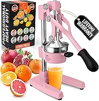 Vista 19 de Zulay Kitchen Exprimidor manual de prensa de cítricos extra alto, exprimidor manual de jugo de naranja, se adapta a vasos, vasos altos y tazas