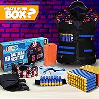 Vista 9 de JoyX Kit de chaleco táctico compatible con pistolas Nerf para niños, serie N-Elite con 40 dardos de espuma para pistola, equipo de acción protectora