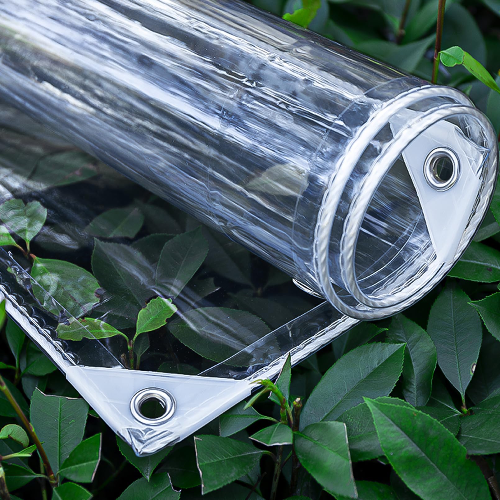 650g/㎡ Telone Trasparente Antivento Antipolvere Pieghevoli Resistente Alle per Esterno,0.55mm Spessore 1.5x2m Telo di Protezione Resistente UV Antistrappo in PVC Spaziatura dei Fori 30cm