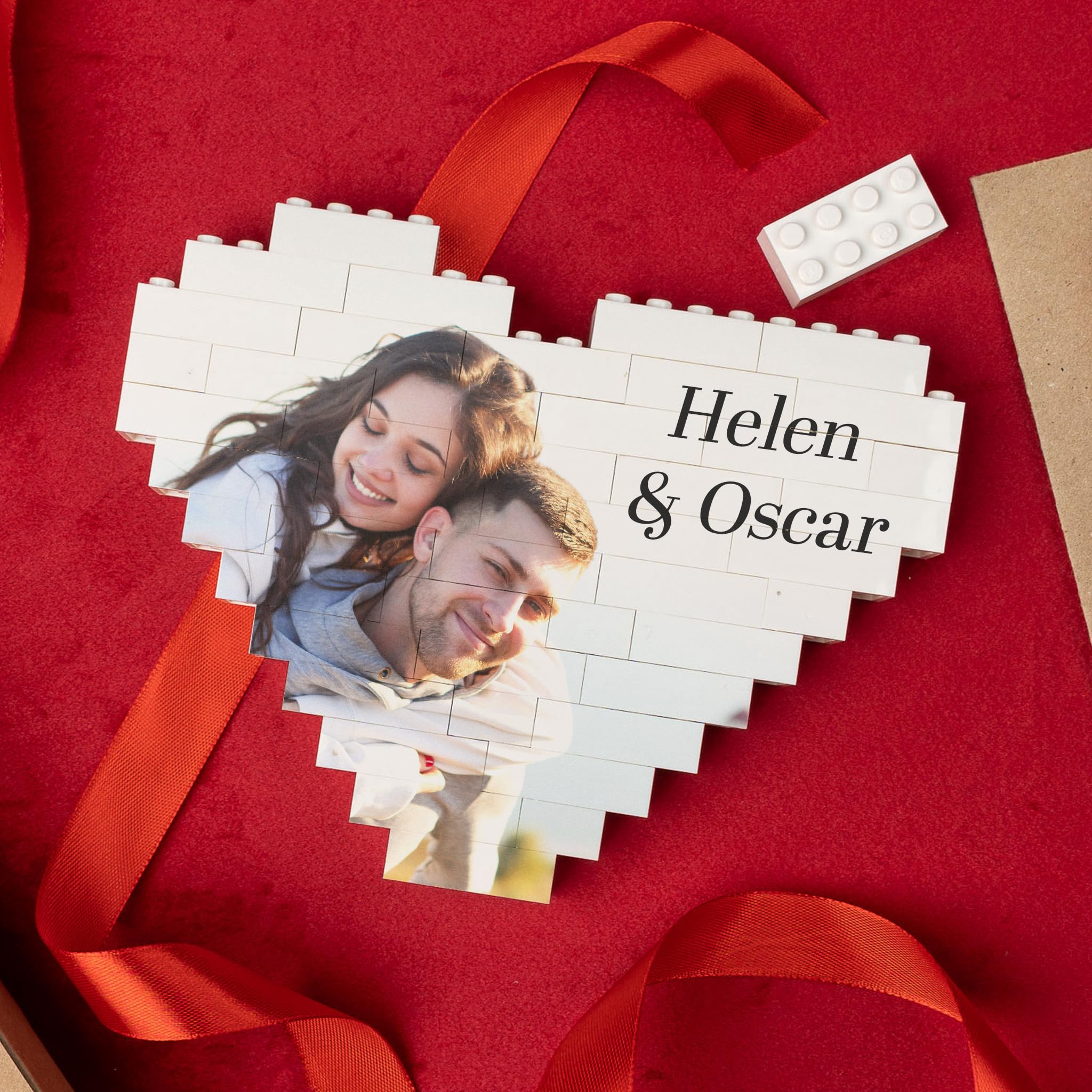 Wanapix | Puzzle Block Cuore Personalizzato | Regalo Originale di San Valentino | 47 Pezzi | 100% Personalizzato
