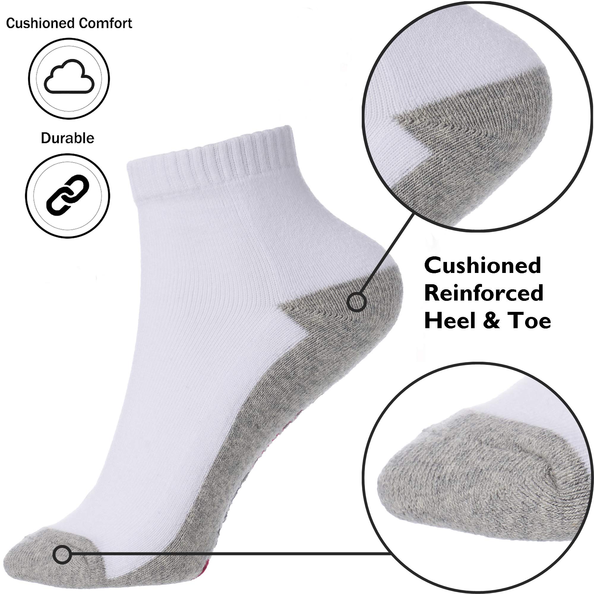 alpine swiss Calcetines tobilleros de algodón para hombre, paquete de 8, calcetines acolchados de rendimiento atlético, talla de zapato 6-12