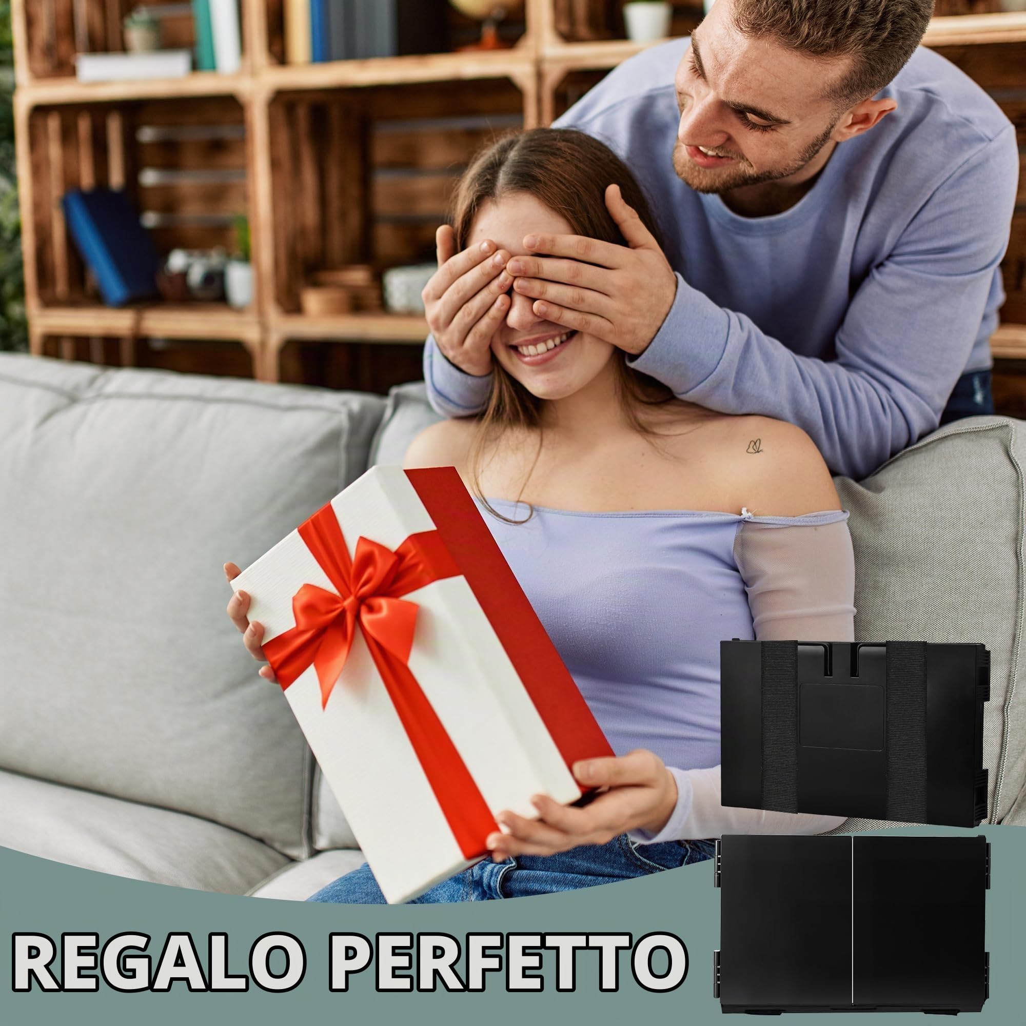 Specchio 360 gradi capelli, specchio barbiere con gancio telescopico, specchio da barba uomo, specchi per auto-taglio capelli, trucco e rasatura (senza LED)