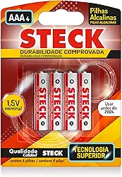 Pilhas Alcalinas 1.5V Tipo Aaa Steck Pack C/ 4 Unidades Steck