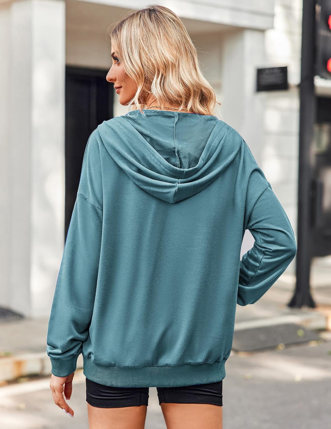 Zeagoo Women's Lightweight Hoodies Full Zip Up Oversized Sweatshirts with Pockets Long Sleeve Thin Casual Hooded Jackets - Image 6